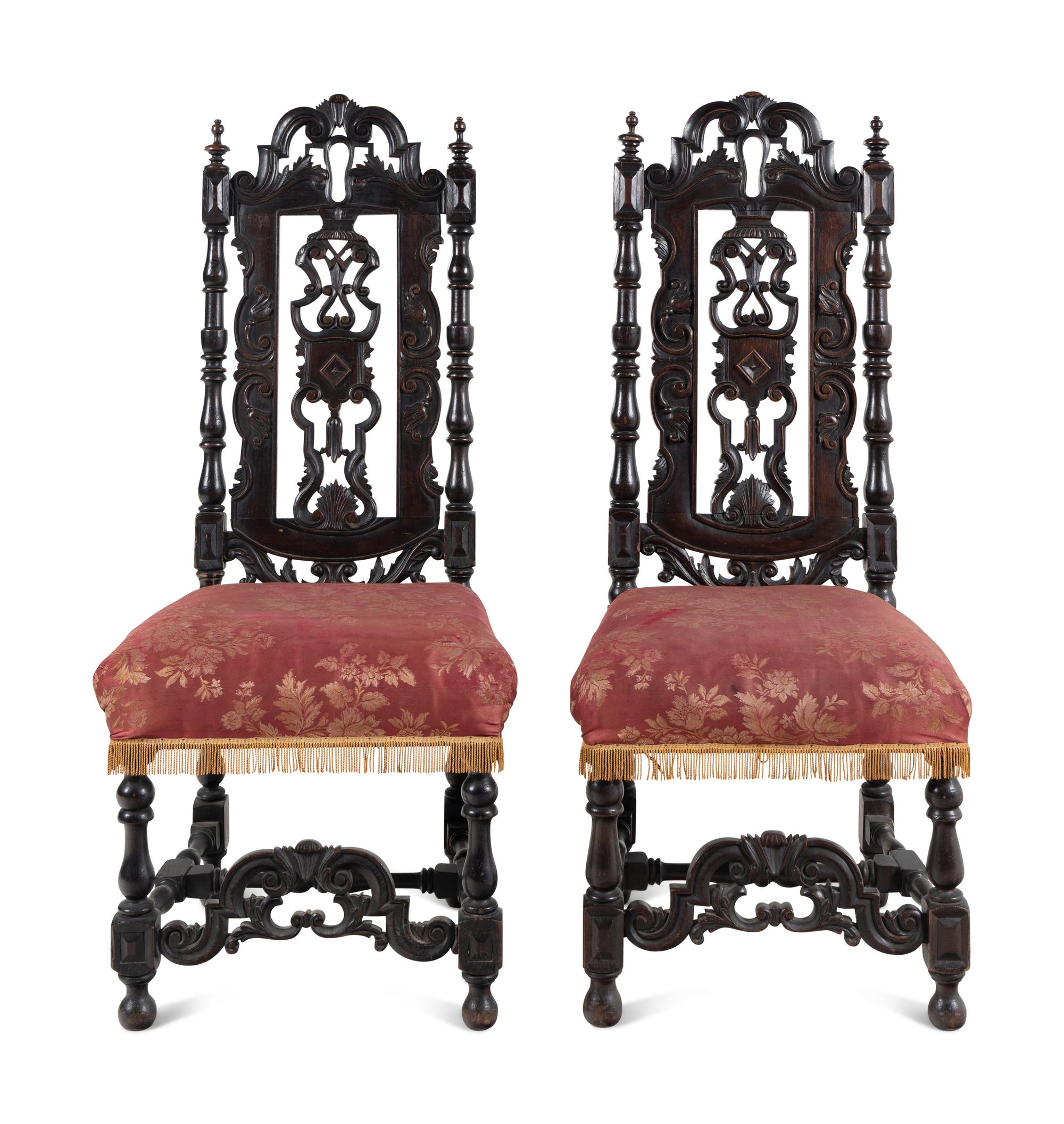 A Pair of William and Mary Style Side Chairs