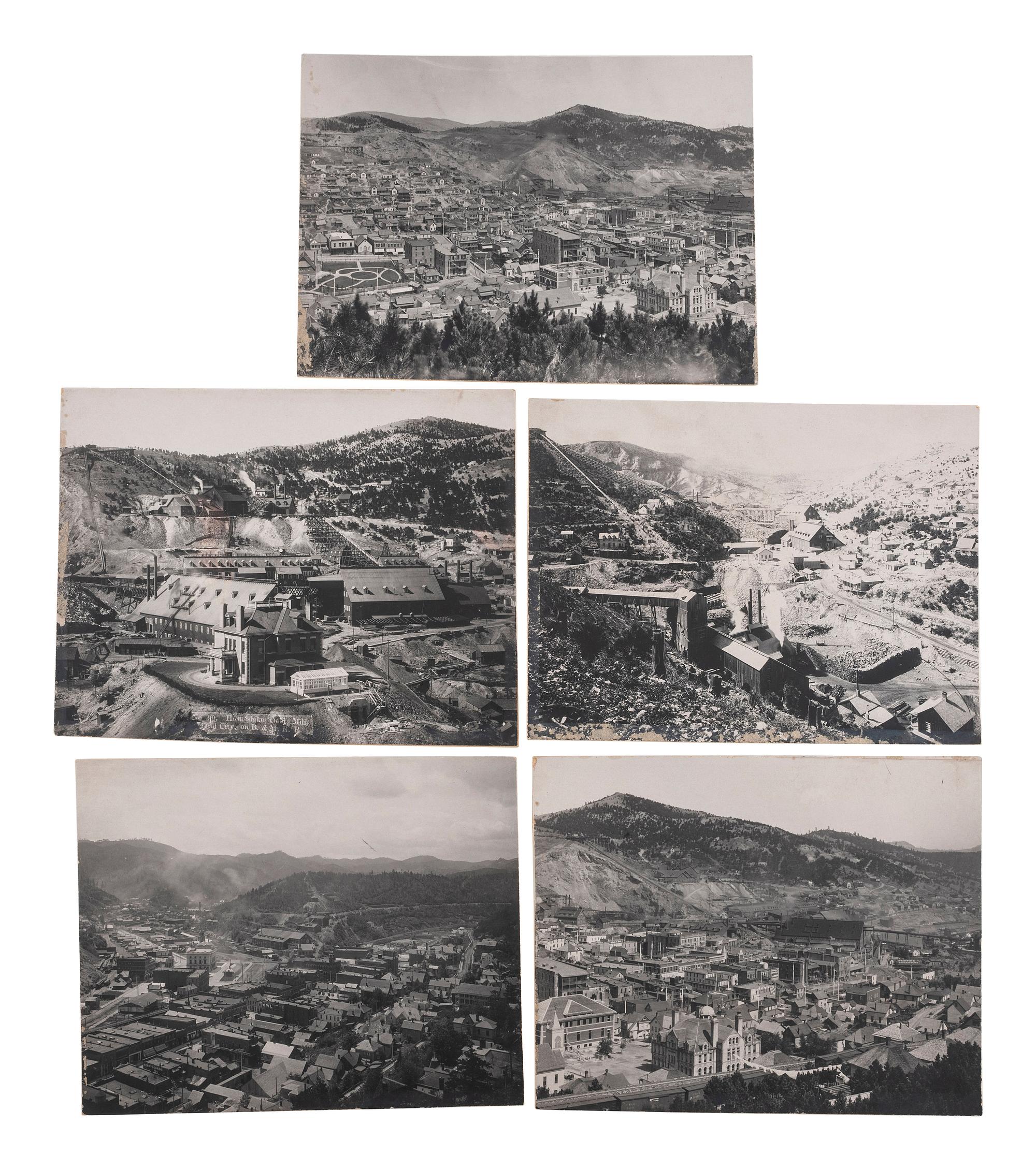 [SOUTH DAKOTA]. A group of 15 Lead, South Dakota, town and mining photographs, comprising: