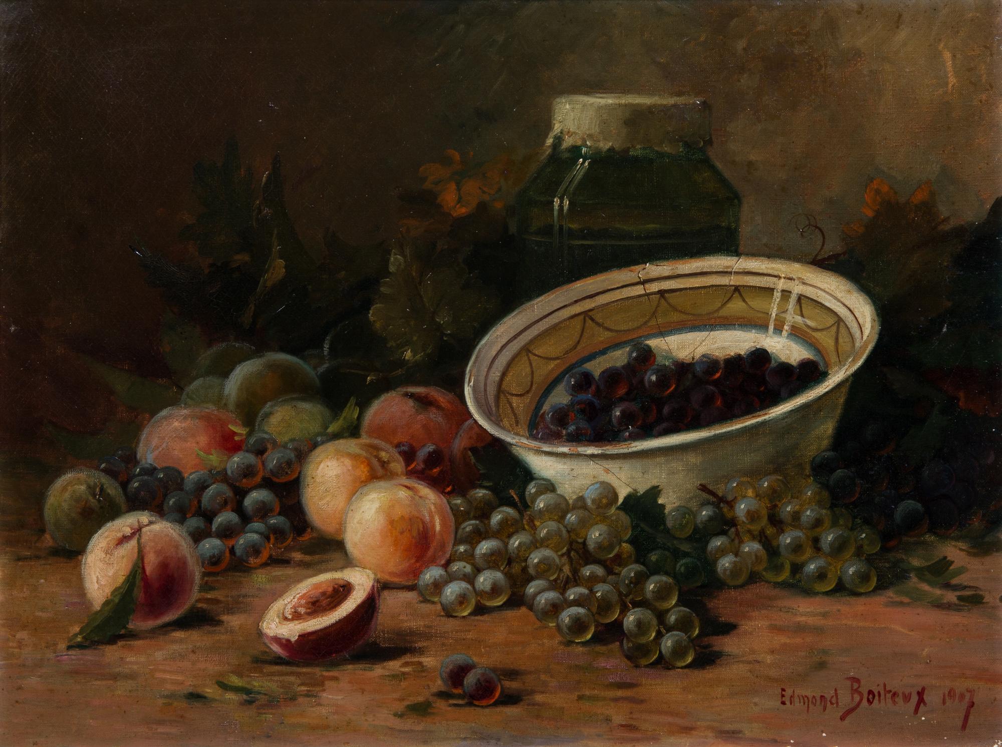 Edmond Boiteux, (French, 19th/20th century), Still Life with Fruit, 1907