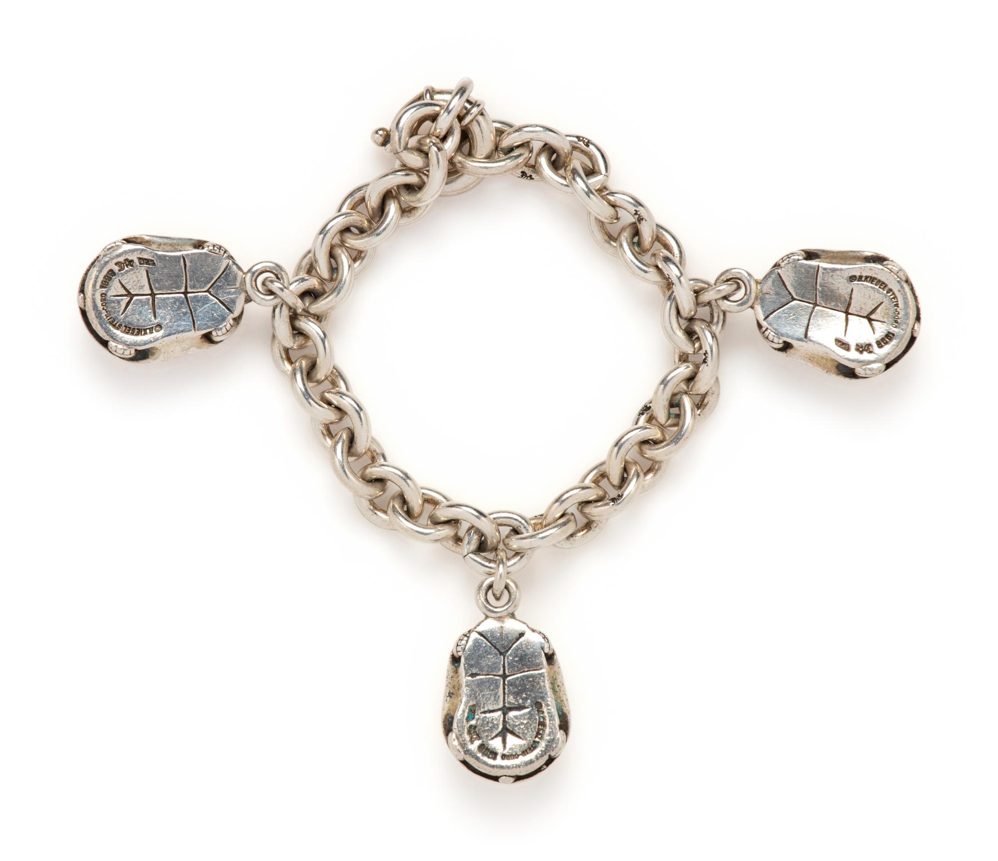 Kieselstein-Cord Sterling Silver Turtle Charm Bracelet, 1996