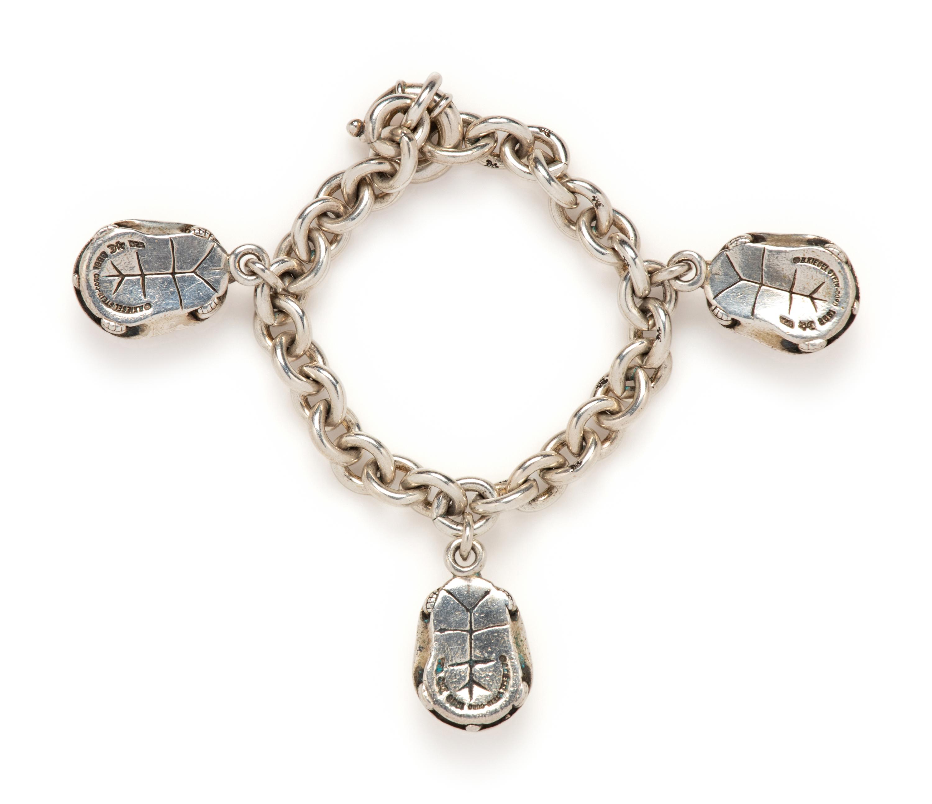 Kieselstein-Cord Sterling Silver Turtle Charm Bracelet, 1996