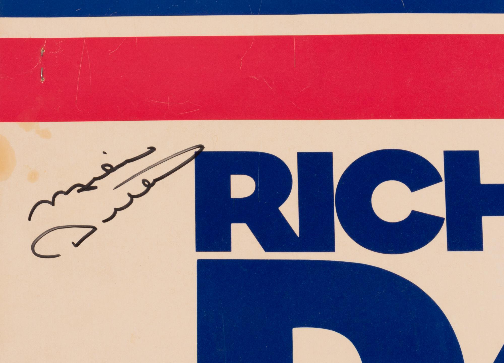 A Mike Ditka Signed Richard Daley Campaign Sign,