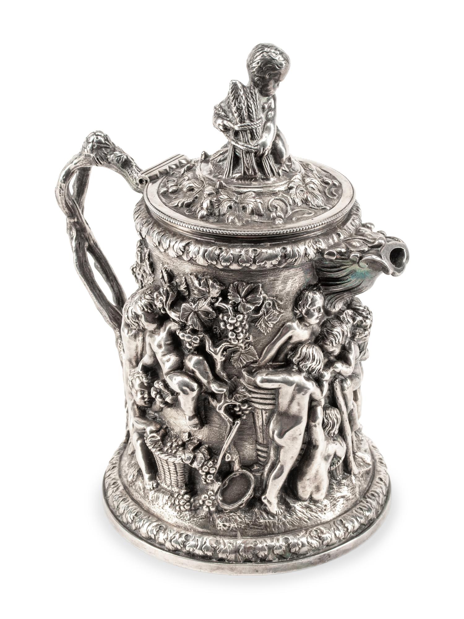 A Continental Silver-Plate Tankard