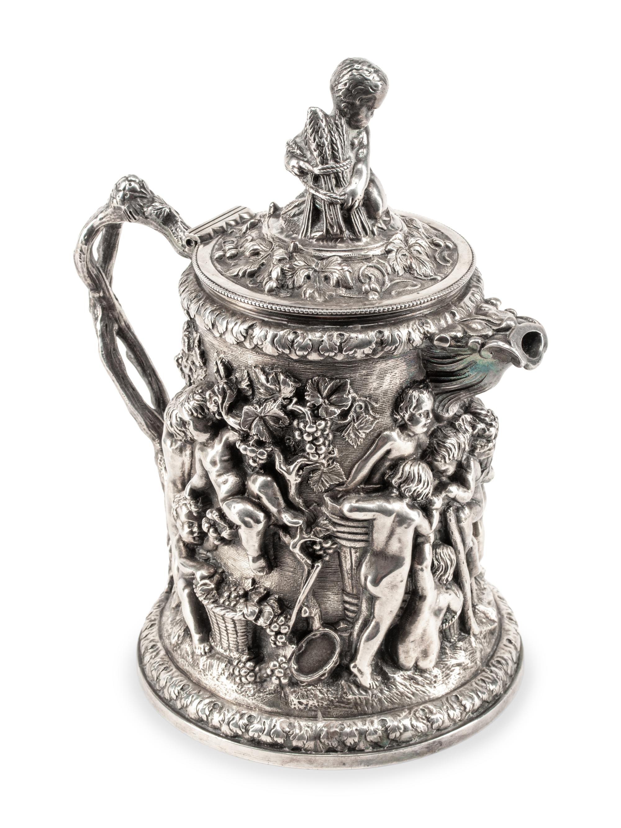 A Continental Silver-Plate Tankard