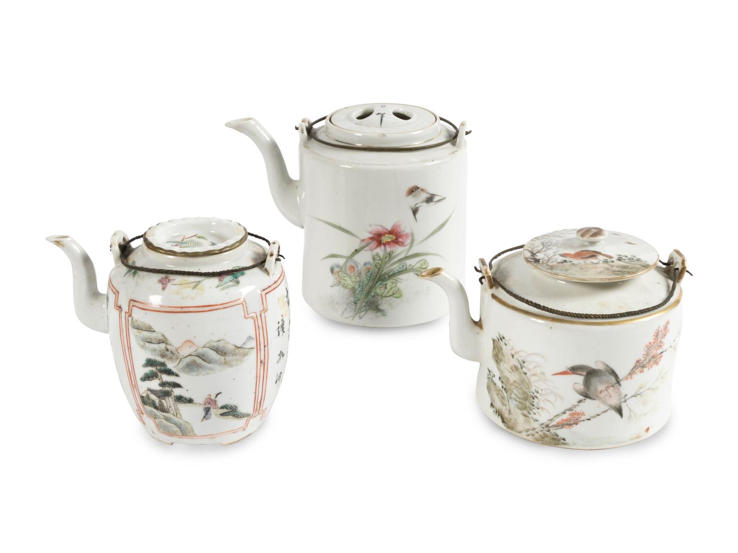 Seven Porcelain Teapots