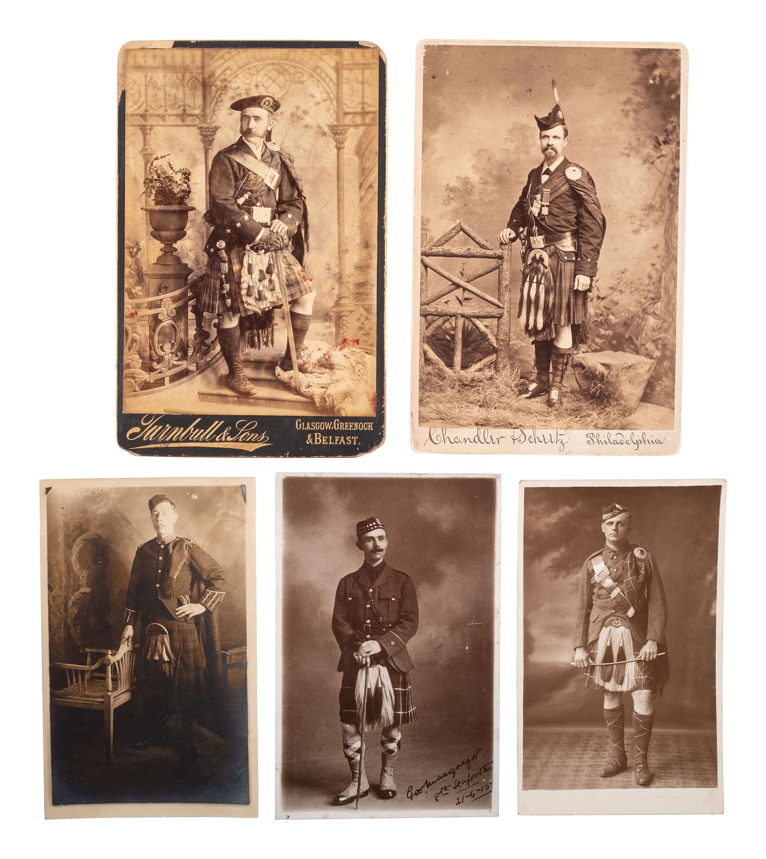 [EARLY PHOTOGRAPHY] -- [SCOTLAND]. A group of 16 portraits of Scottish soldiers and civilians.