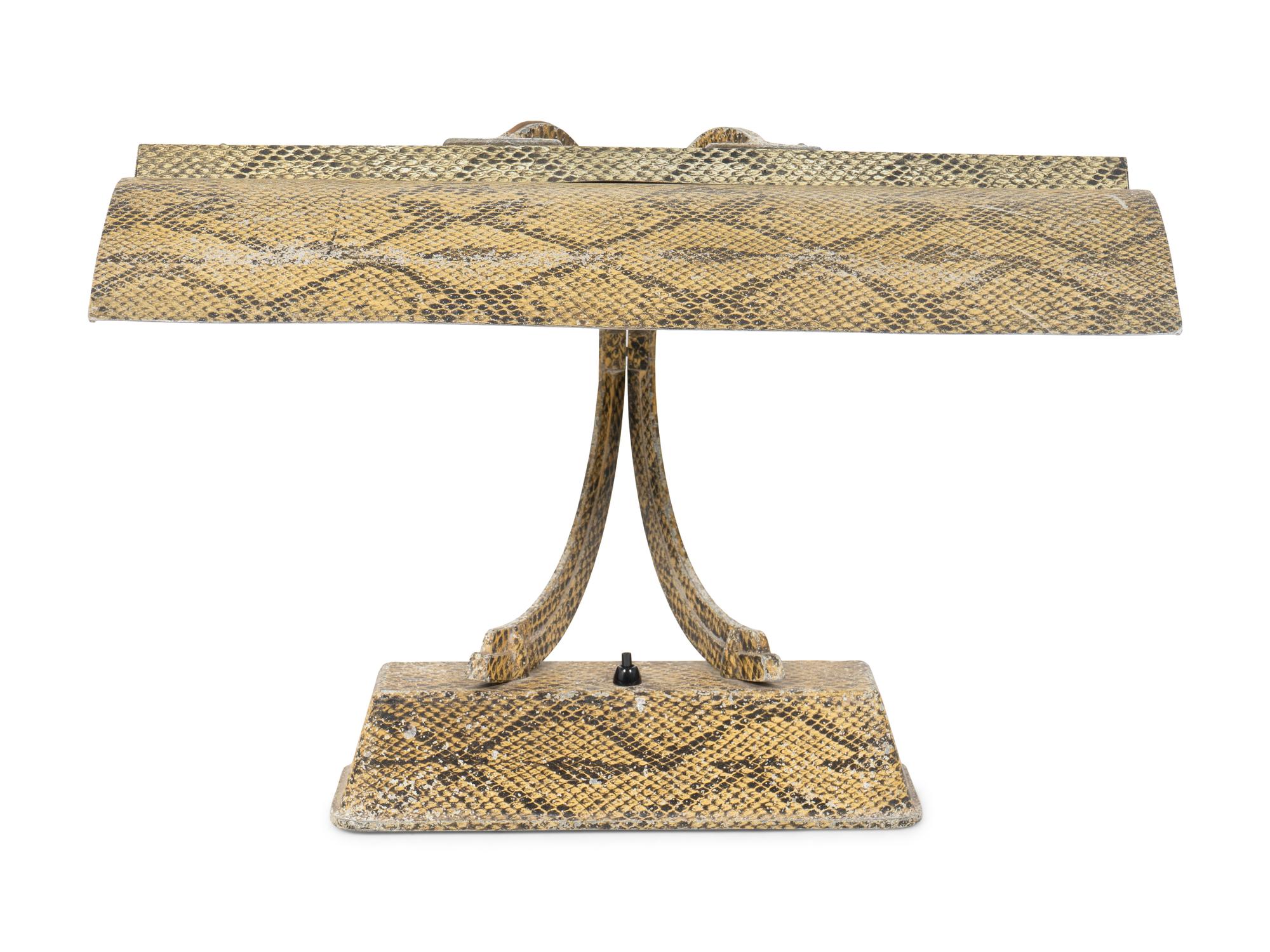 A Claude Lumiere Faux Snakeskin Desk Lamp — 20TH CENTURY
