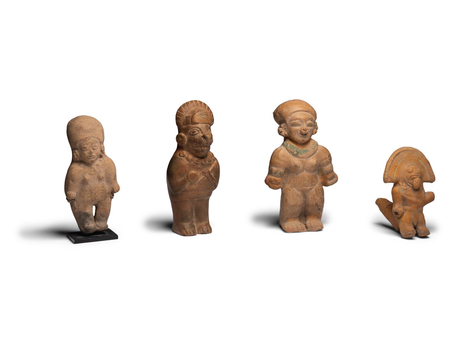 Four Jamacoaque and Moche Terracotta Figures