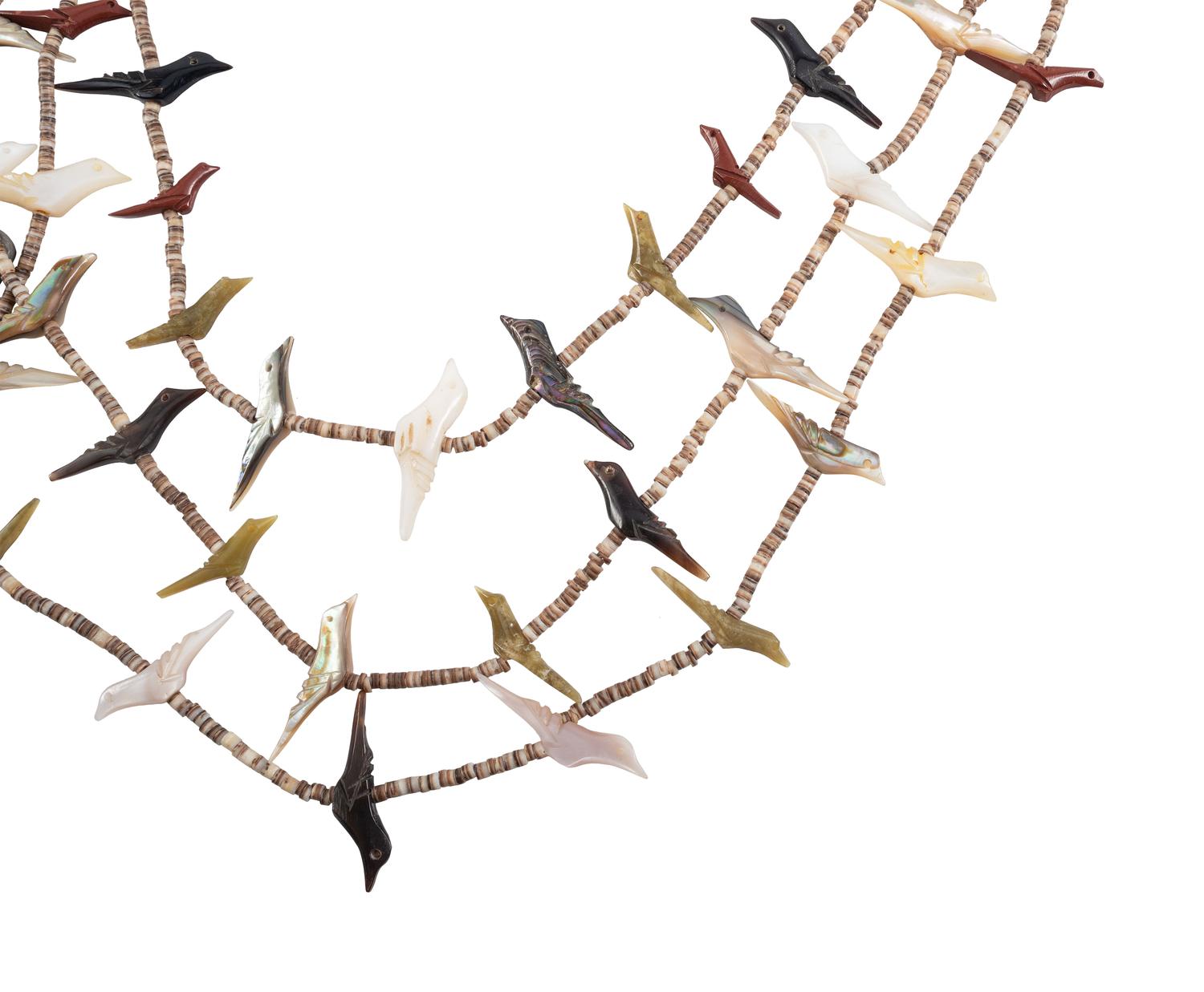 Zuni Three-strand Bird Fetish Necklace, PLUS