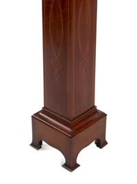 An Italian Marble Bust with an Associated Line-Inlaid Mahogany Pedestal