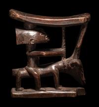 Three African Wood Headrests