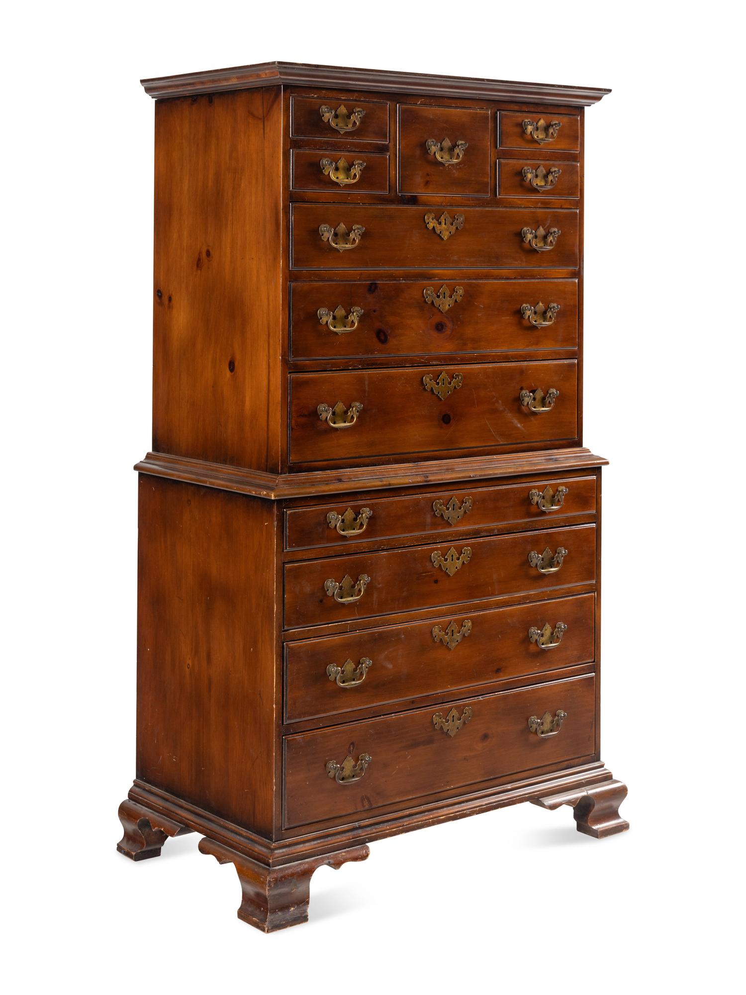 A George III Style Pine Chest-on-Chest