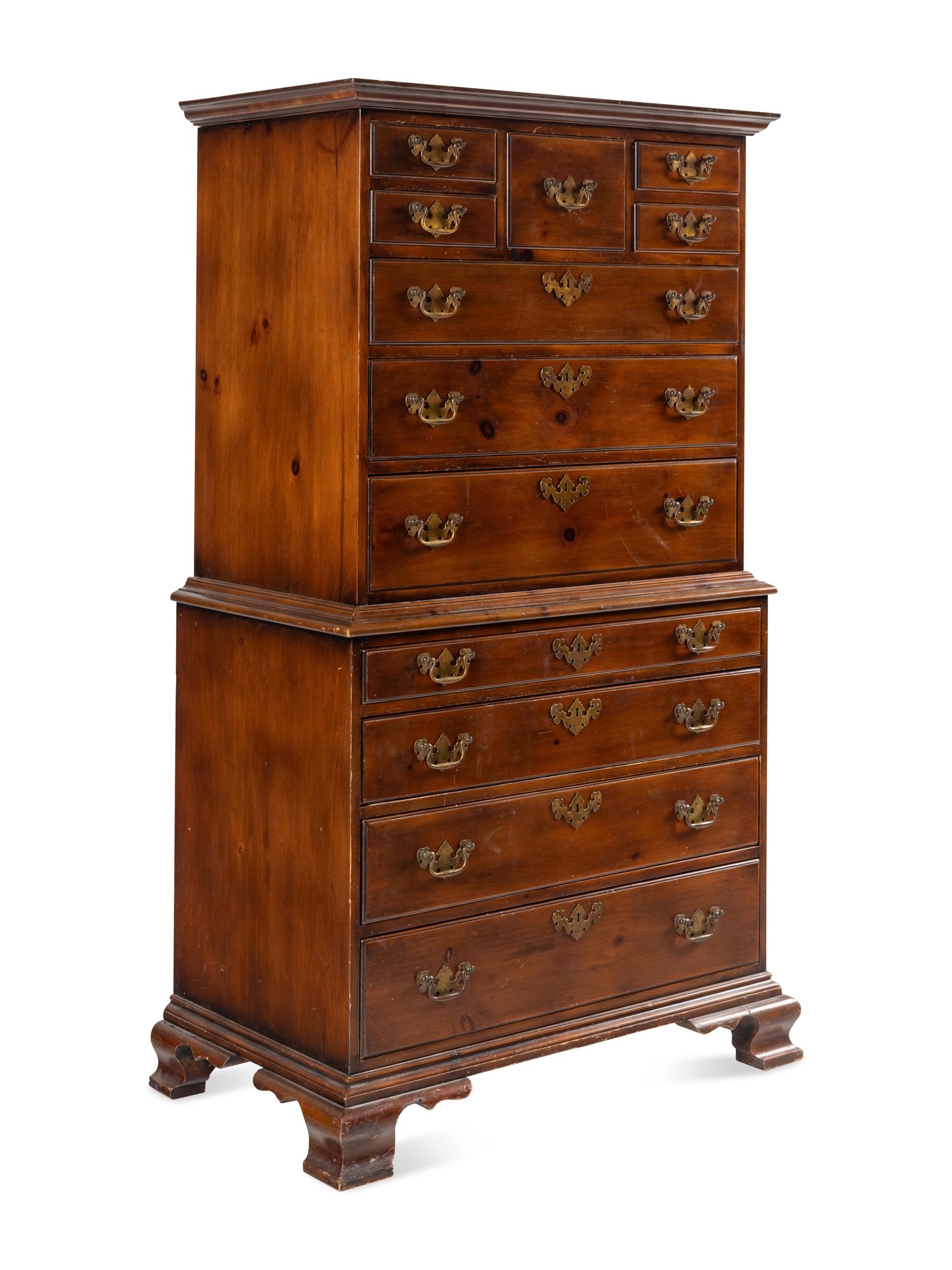 A George III Style Pine Chest-on-Chest