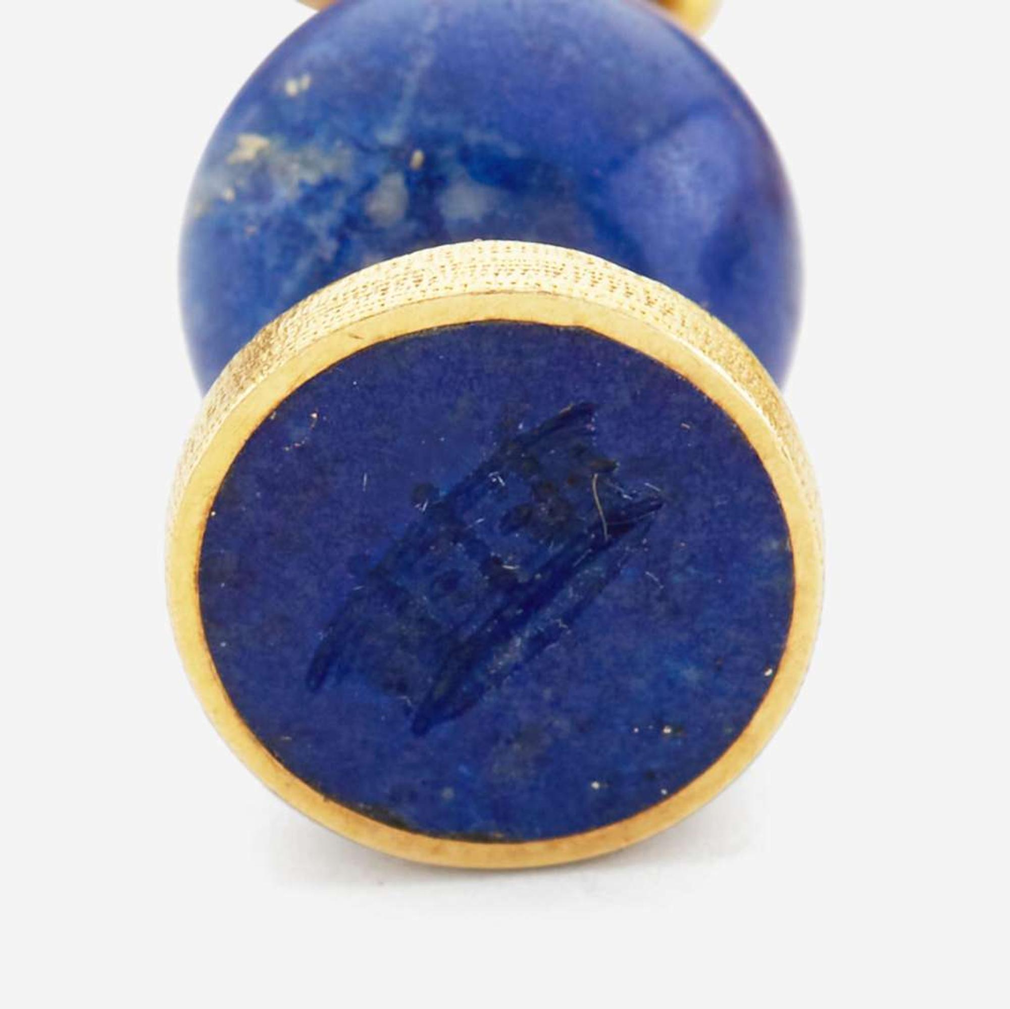 A gold and lapis, pocket watch and chatelaine, Asprey, London