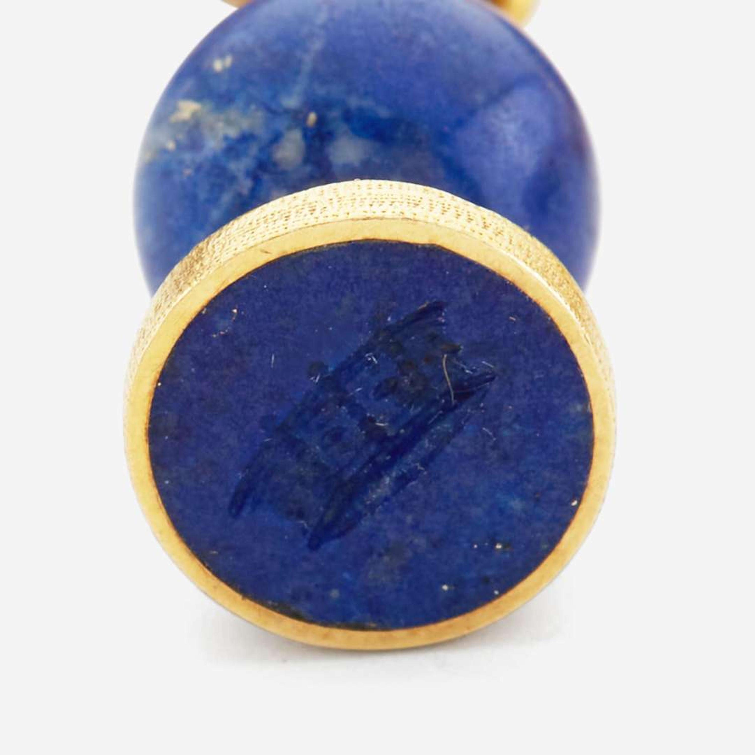 A gold and lapis, pocket watch and chatelaine, Asprey, London