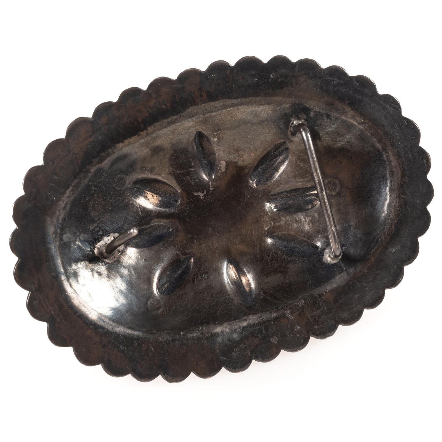 Navajo Silver and Turquoise Belt Buckle