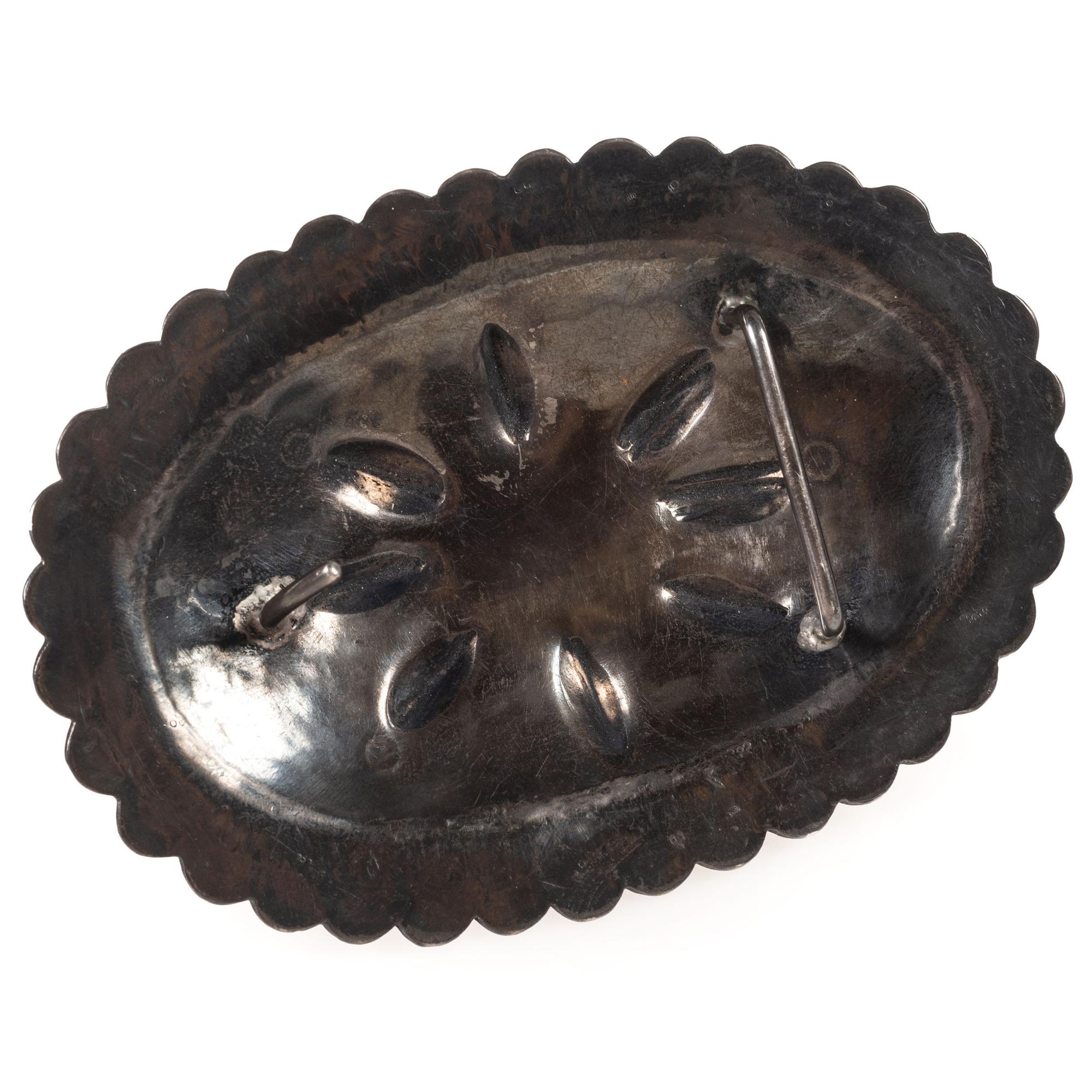 Navajo Silver and Turquoise Belt Buckle