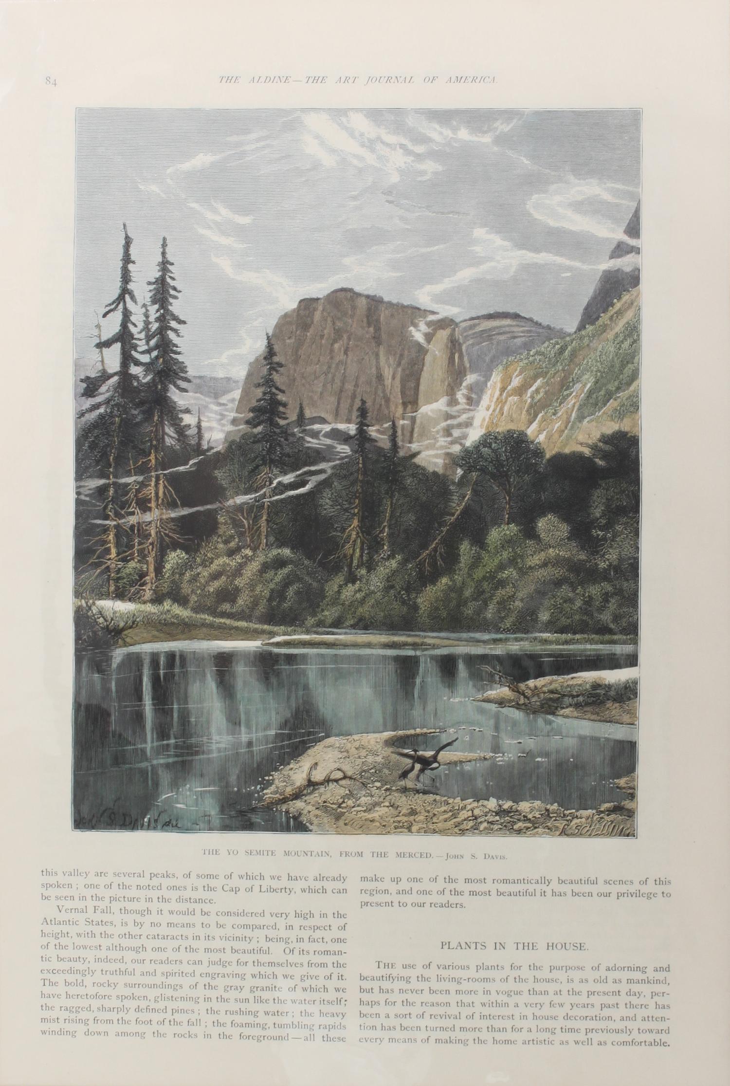 Six Hand Colored Woodblock Prints of Yosemite Height 14 x width 9 3/4 inches — LATE-19TH CENTURY