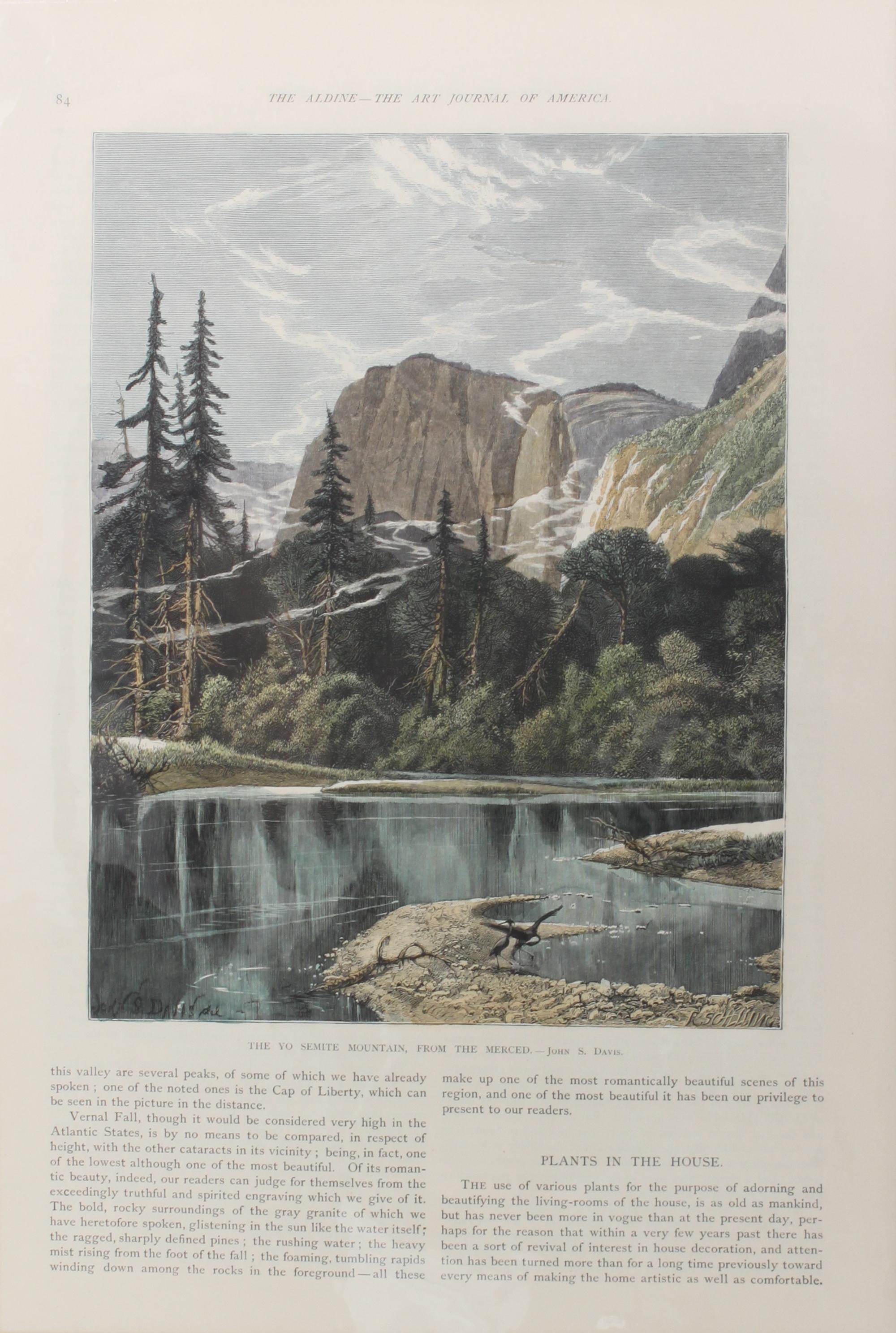 Six Hand Colored Woodblock Prints of Yosemite Height 14 x width 9 3/4 inches — LATE-19TH CENTURY