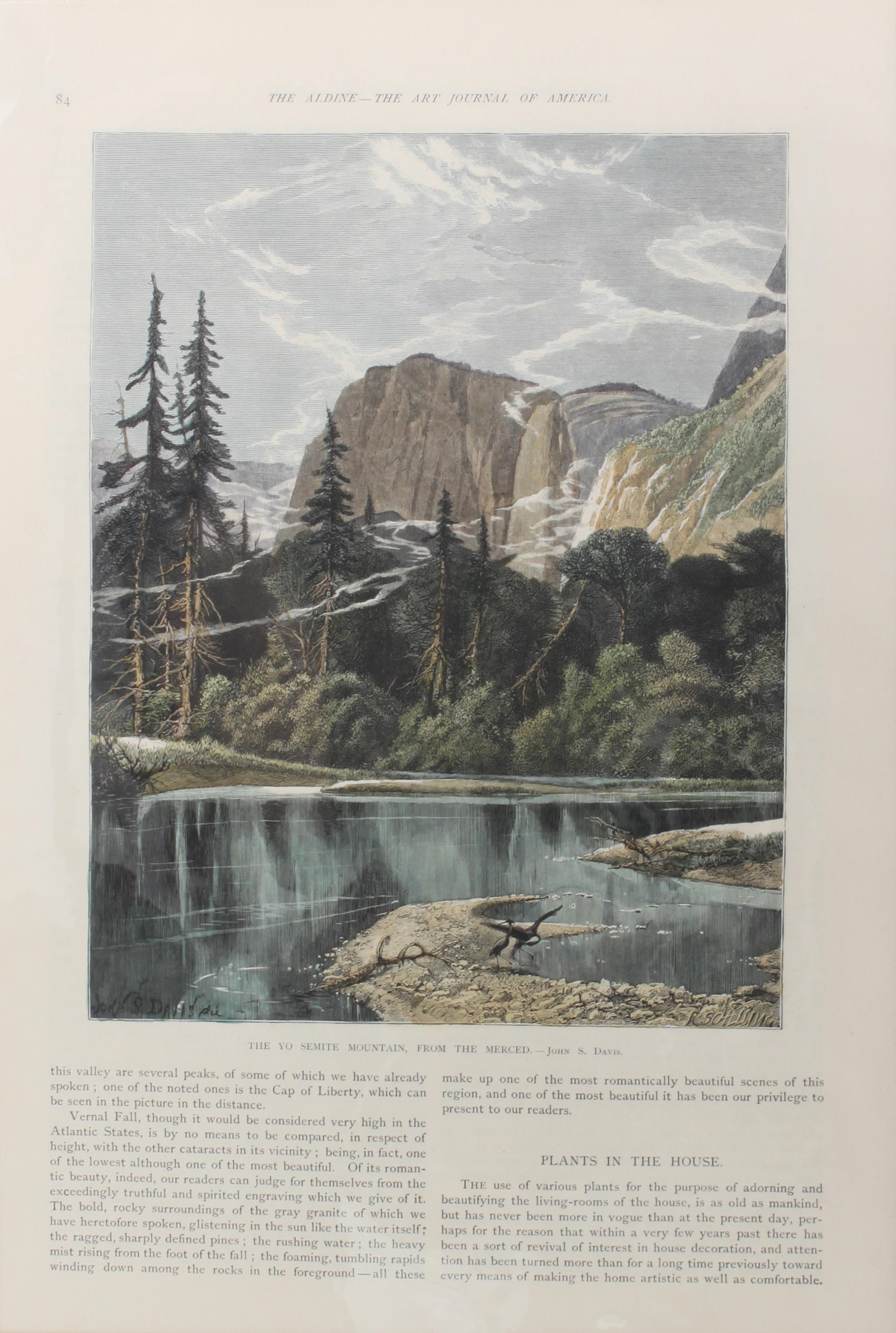 Six Hand Colored Woodblock Prints of Yosemite Height 14 x width 9 3/4 inches — LATE-19TH CENTURY