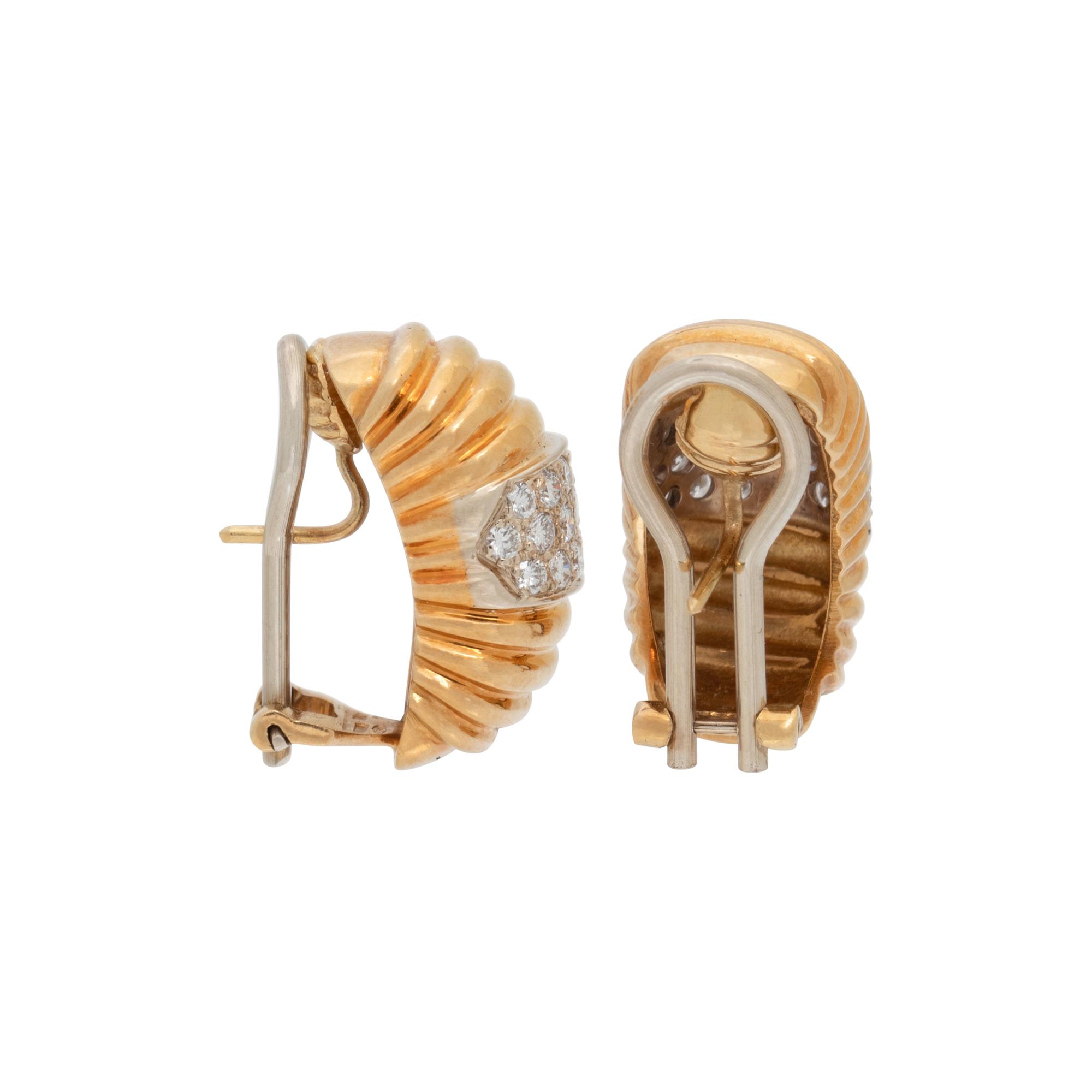 BICOLOR GOLD AND DIAMOND EARRINGS