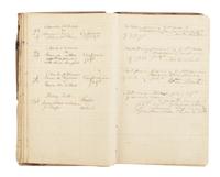 [LINCOLN, Abraham (1809-1865)]. A DeWitt County court judge's and clerk's manuscript docket book. DeWitt County, Illinois, ca. Spring 1855-Spring 1860.