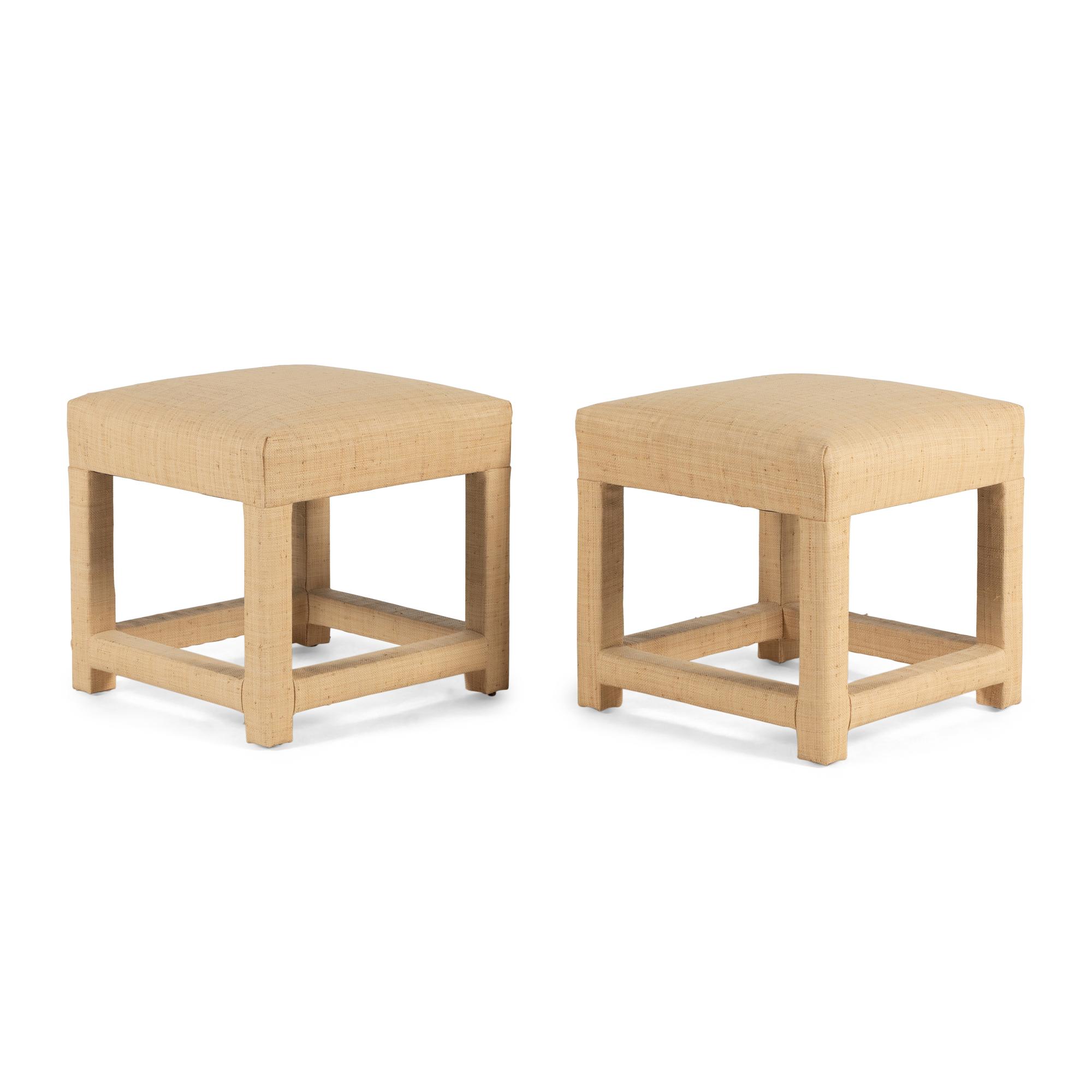 A Pair of Contemporary Upholstered Stools