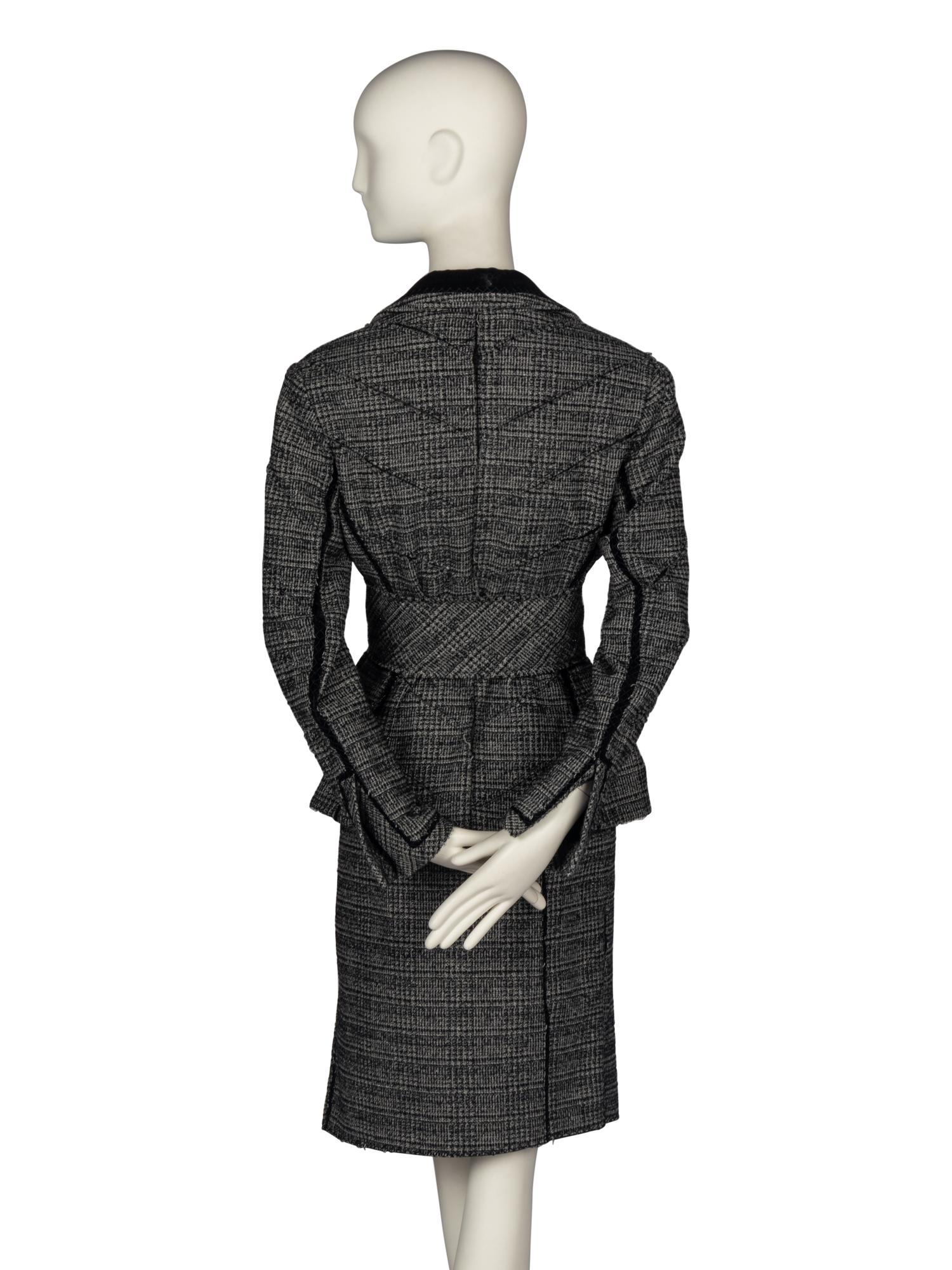 J. Mendel Tweed Skirt Suit With Scarf