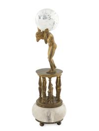 A Continental Gilt Bronze and Rock Crystal Figural Table Ornament