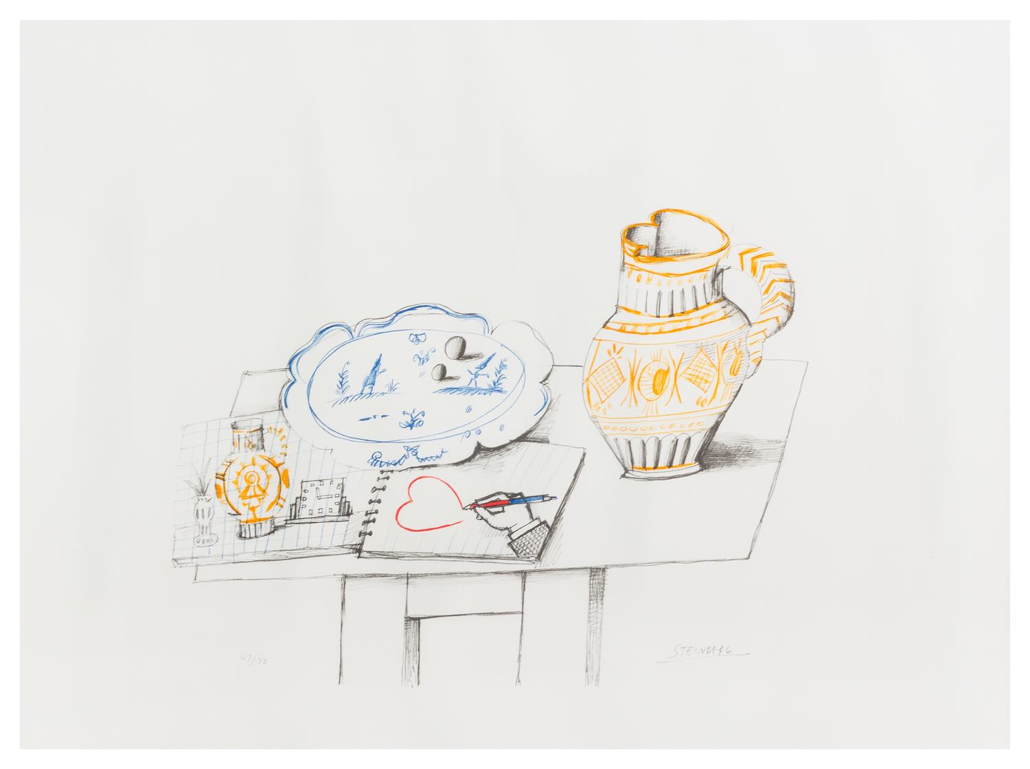 Saul Steinberg, (American, 1914-1999), Les Mois de Coeur, 1974