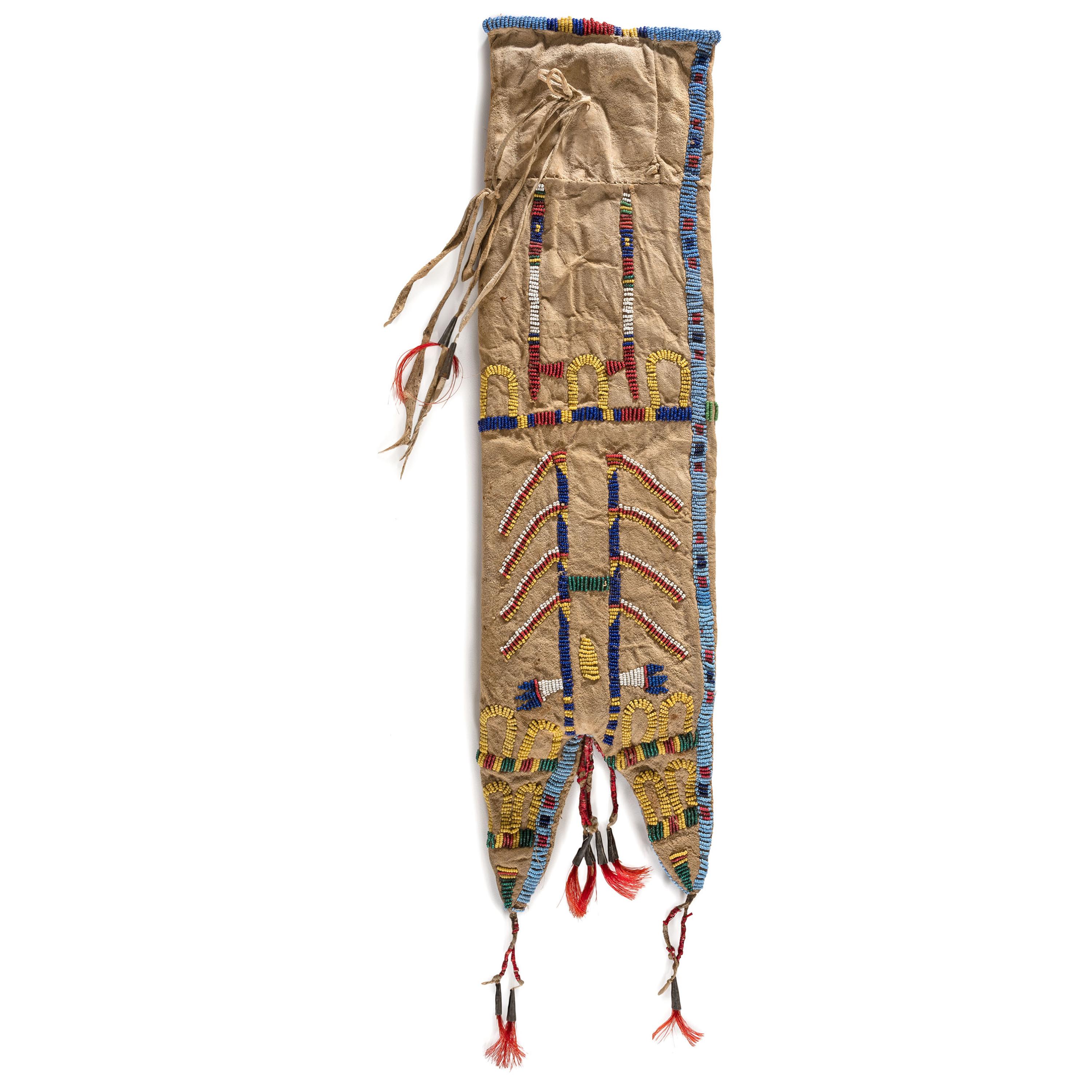 Cheyenne Beaded Hide Tobacco Bag, Pictorial