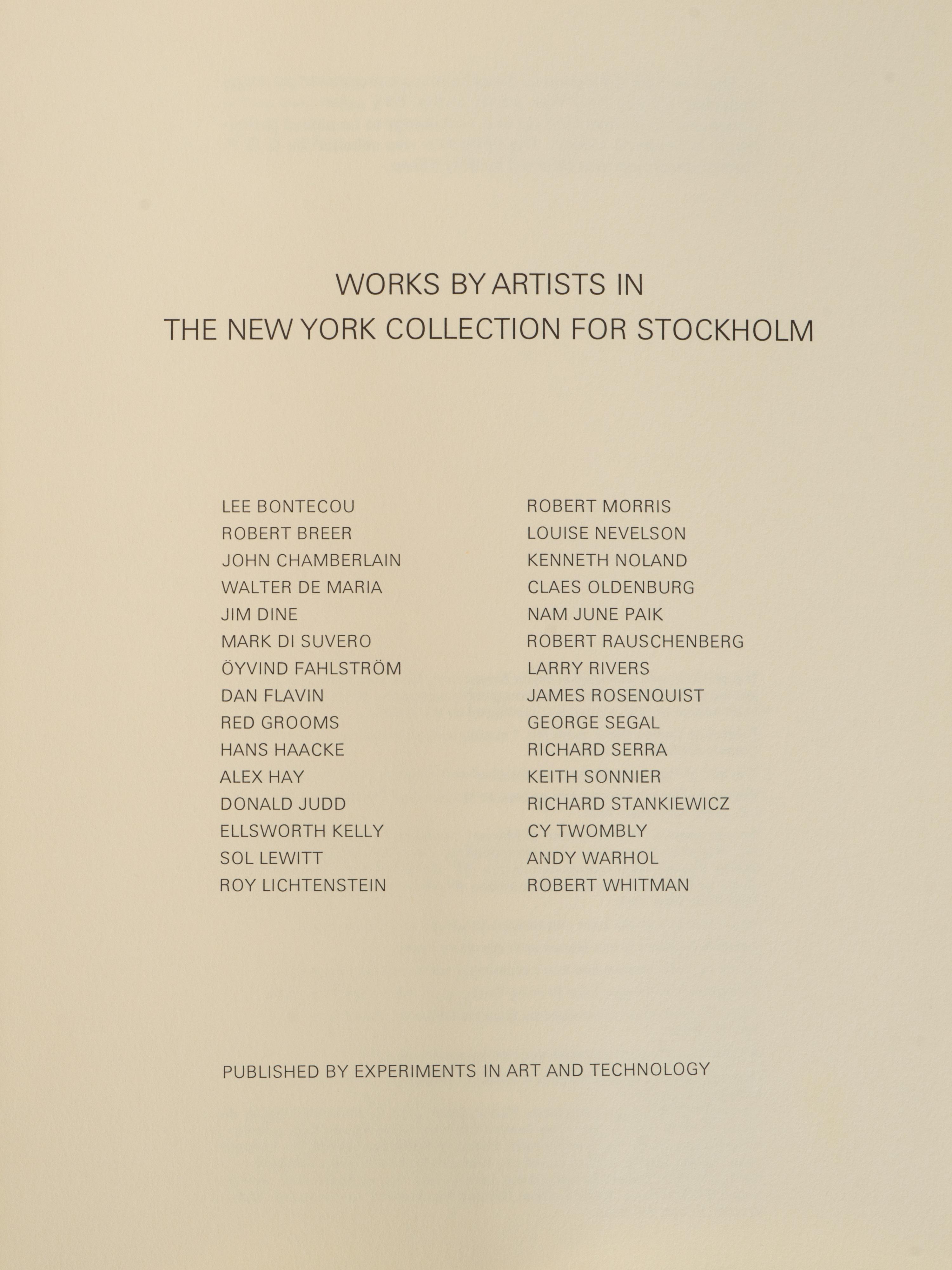 The New York Collection for Stockholm Portfolio , 1973 (complete portfolio of seventeen screenprints, nine lithographs, two lithographs with screenprint, one photocopy, one photograph (11 printed in colors))