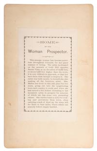 [WESTERN AMERICANA - COLORADO]. Home of the Woman Prospector. Boudoir photograph. ca 1885.