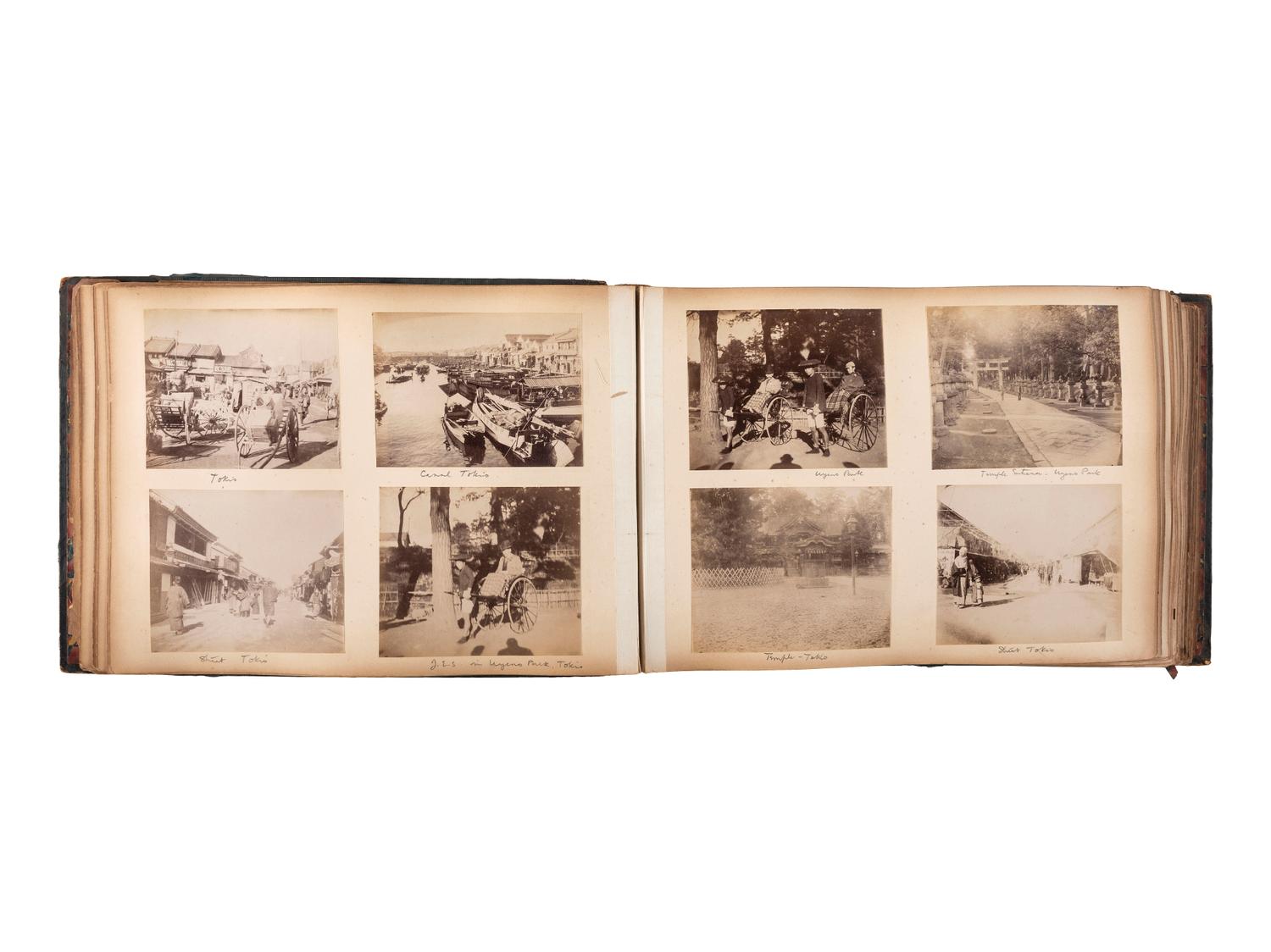 [EARLY PHOTOGRAPHY]. 3 albums documenting international travel. Ca 1892-1898.