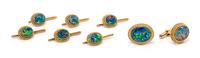 A 14 Karat Yellow Gold and Opal Doublet Dress Set, 19.10 dwts.