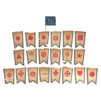 [CIVIL WAR]. A group of 21 Grand Army of the Republic Civil War Army Corps badge flags, 1870s to 1890s.