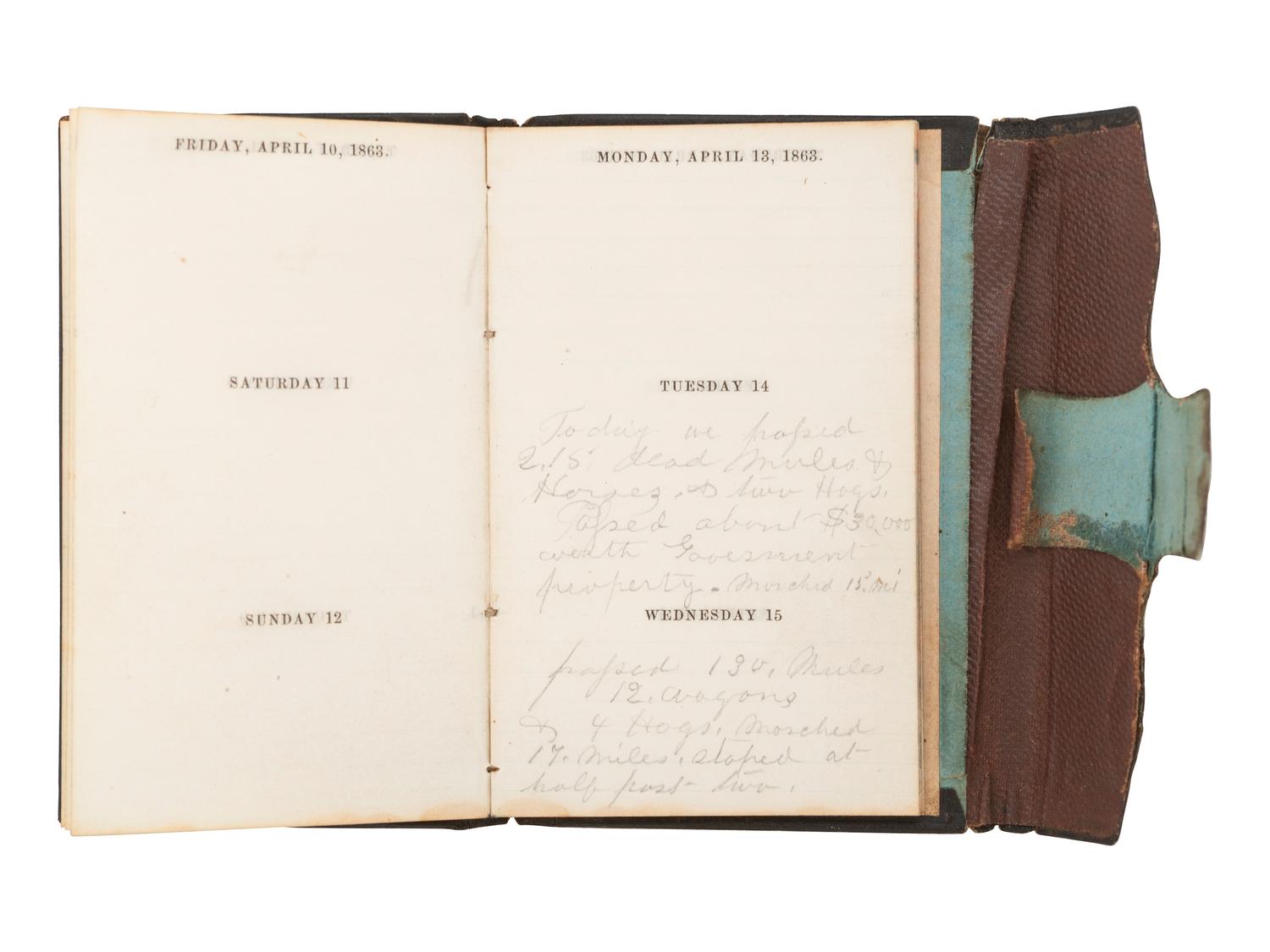 [CIVIL WAR]. 1863 diary of Private Lewis W. Jacks, 112th Illinois Infantry, wounded at Resaca.