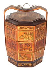 A Chinese Lacquered Locking Container Height 24 inches. — 20TH CENTURY