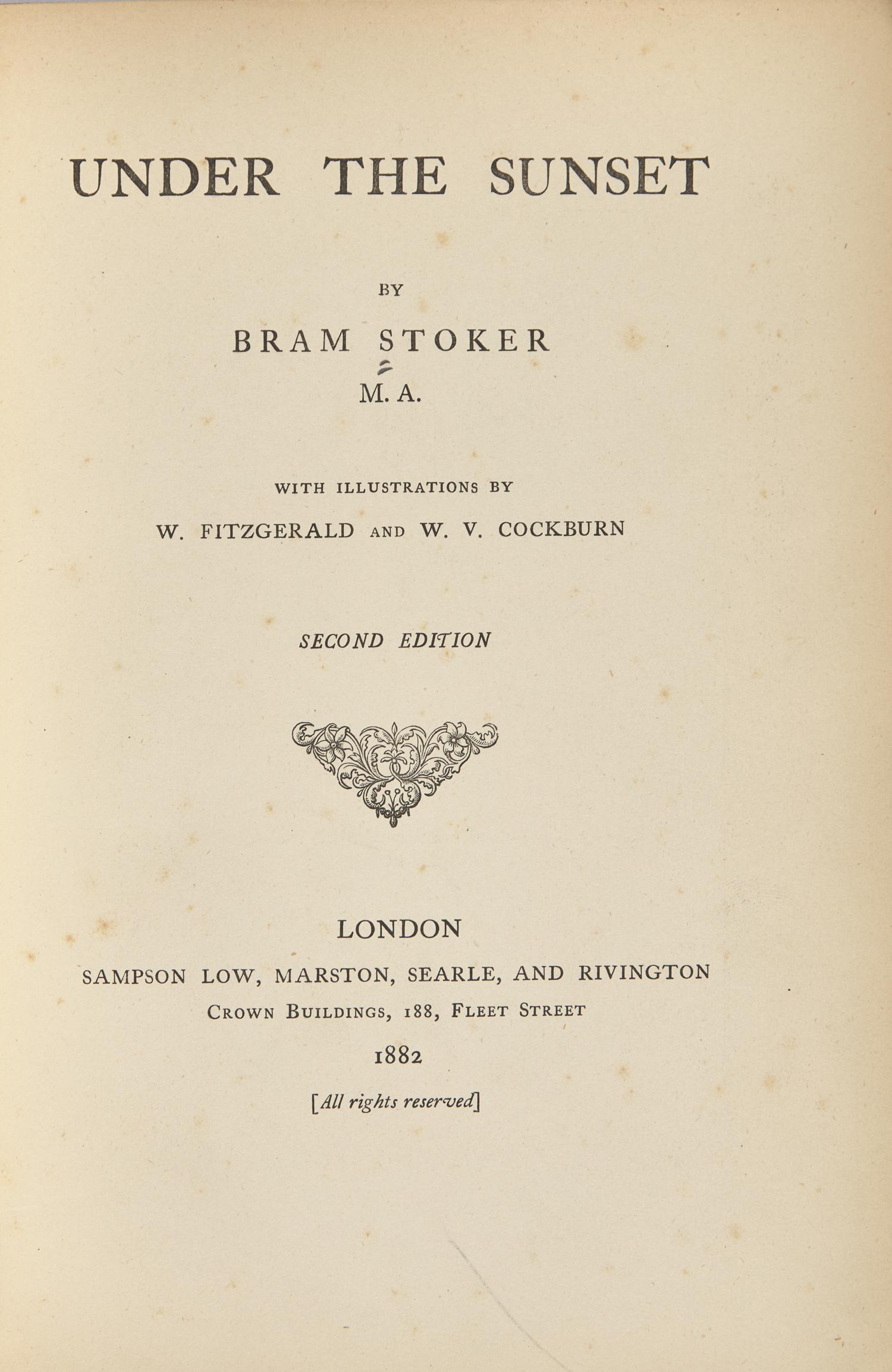 [Literature] [Stoker, Bram]. FitzGerald, William. Original Sketchbook
