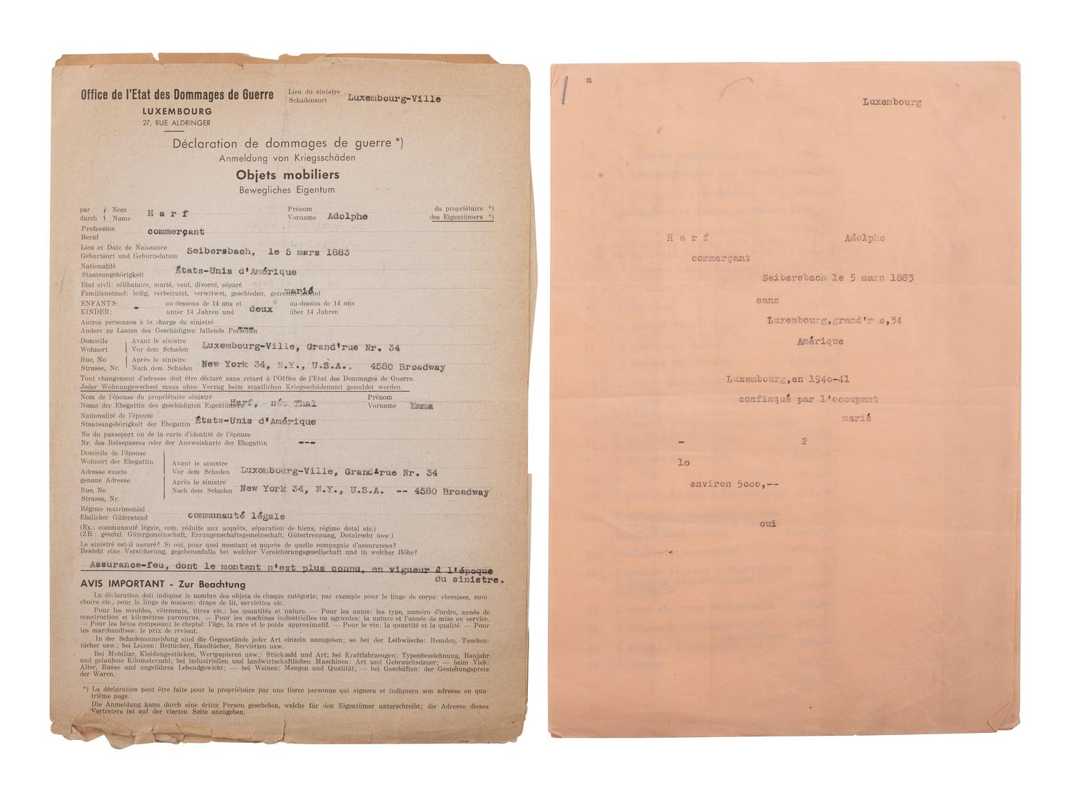 [WORLD WAR II]. Sergeant Frederic H. Harf archive incl. photographs and Holocaust-related documents