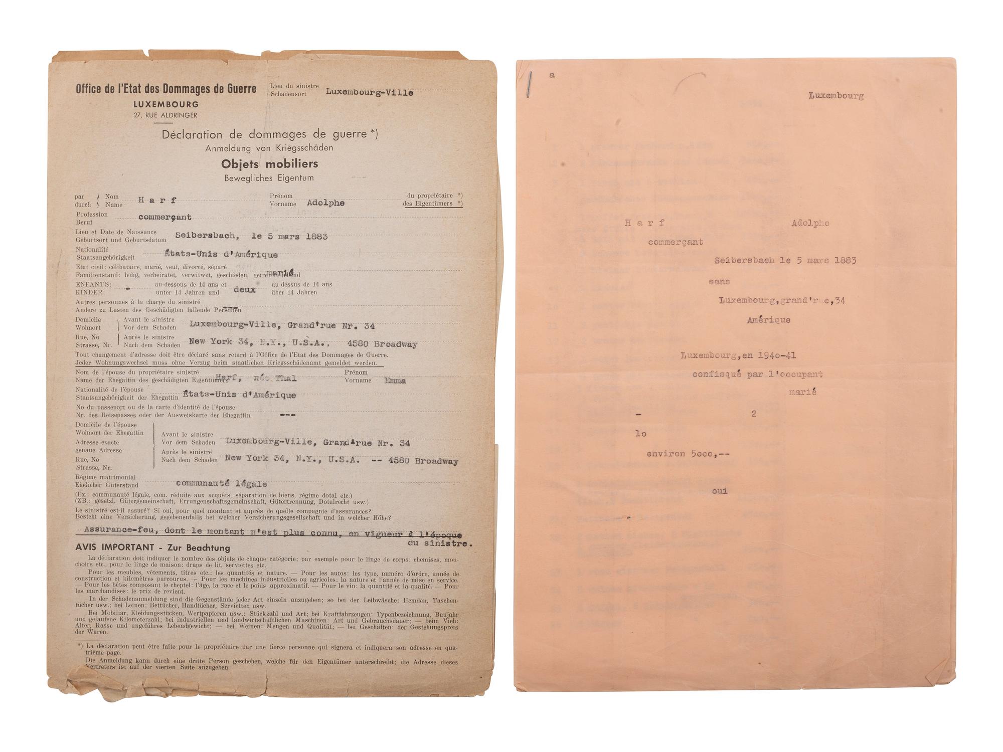 [WORLD WAR II]. Sergeant Frederic H. Harf archive incl. photographs and Holocaust-related documents