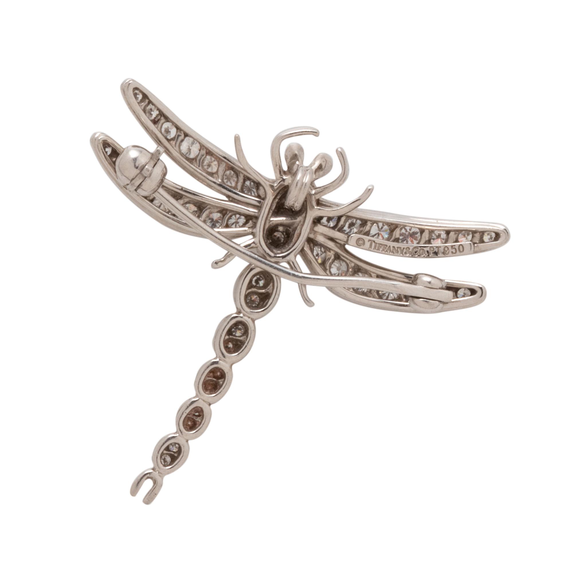 TIFFANY & CO., PLATINUM AND DIAMOND 'ENCHANT' DRAGONFLY BROOCH