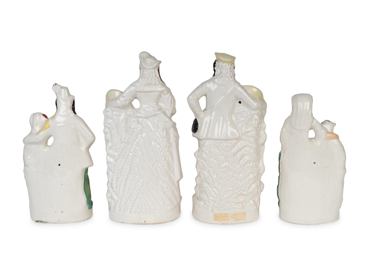 Two Pairs of Staffordshire Pottery Figures — 19TH CENTURY
