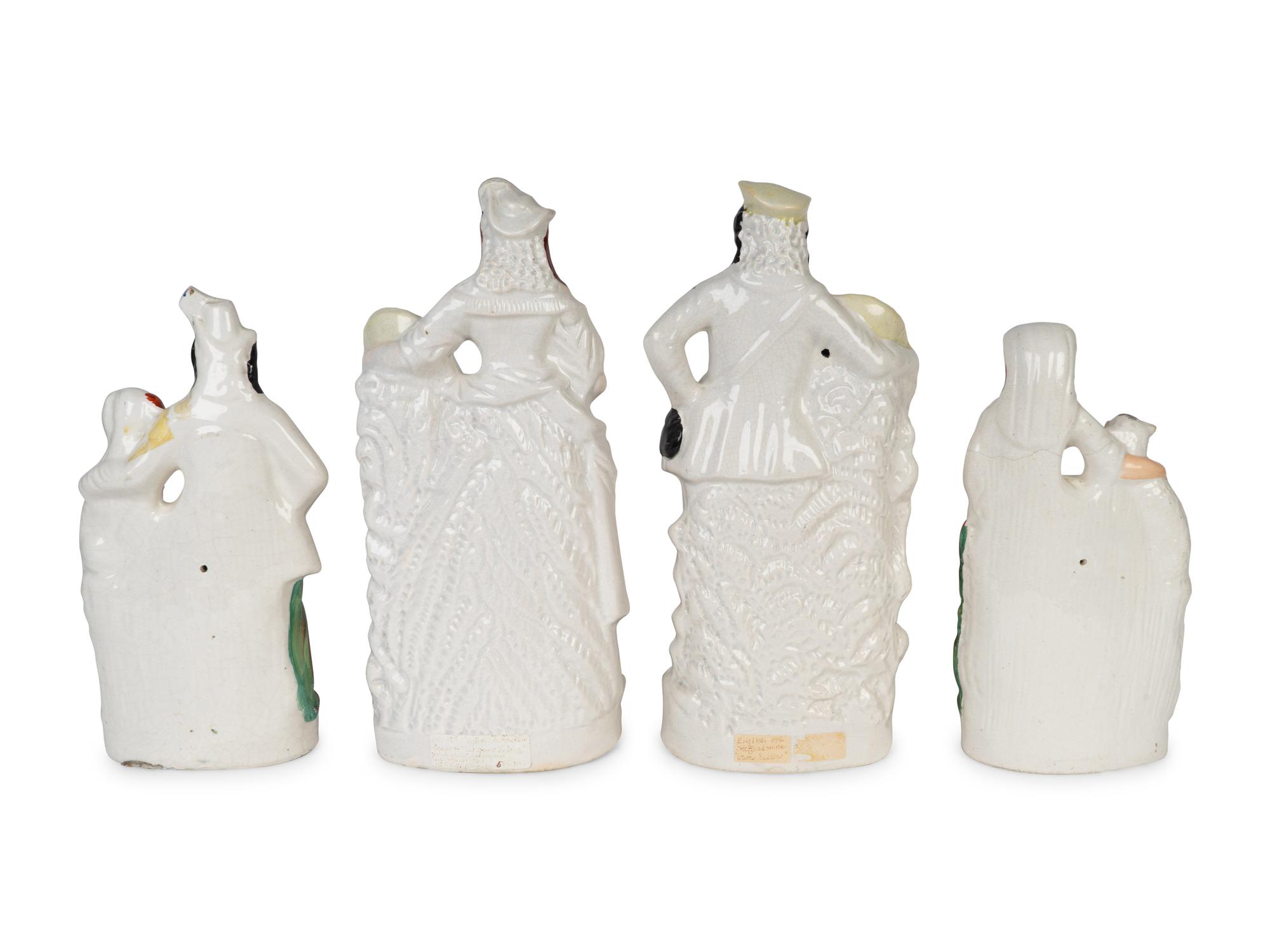 Two Pairs of Staffordshire Pottery Figures — 19TH CENTURY