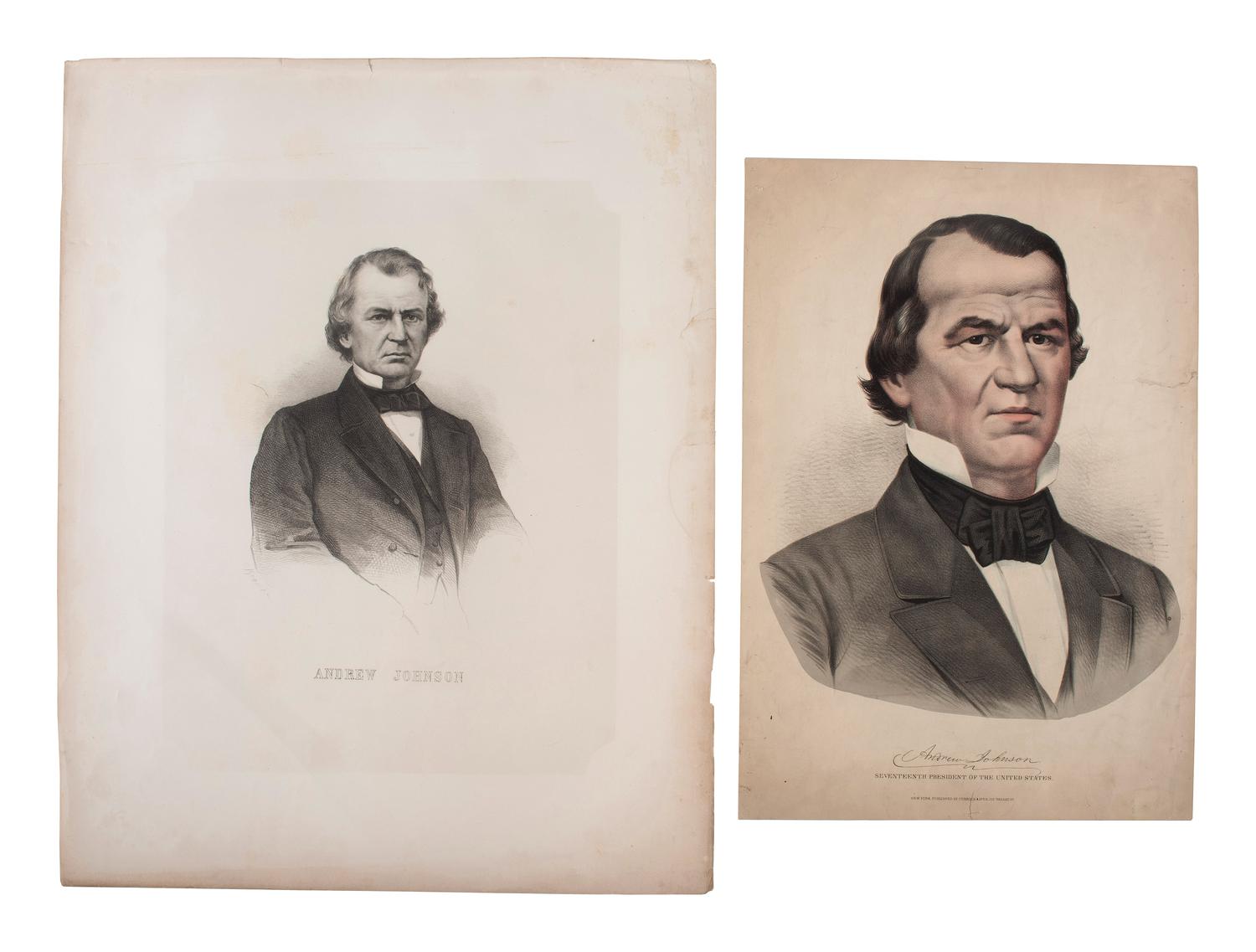 JOHNSON, Andrew (1808-1875). A group of pamphlets and ephemera related to the presidency and impeachment of Andrew Johnson, comprising: