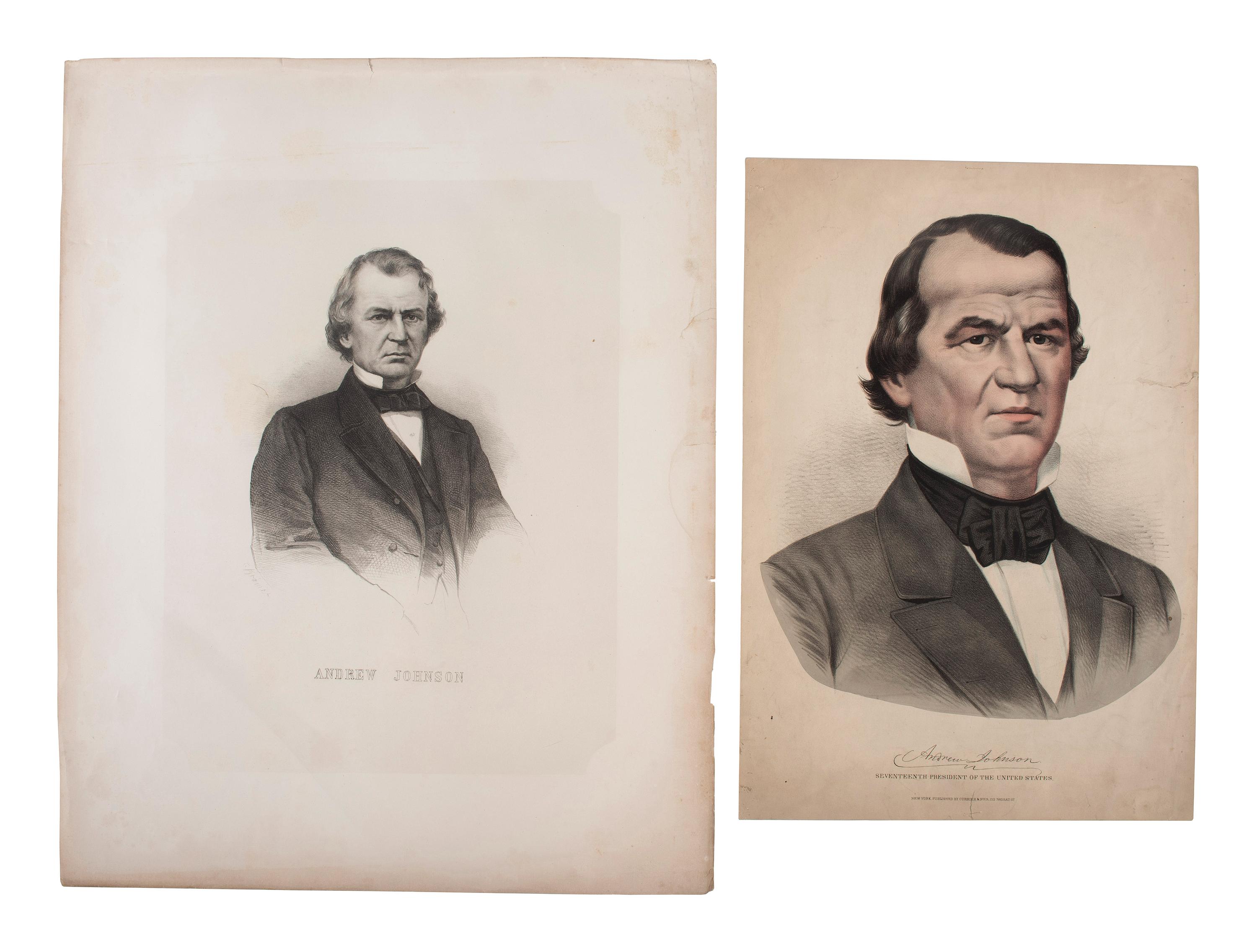 JOHNSON, Andrew (1808-1875). A group of pamphlets and ephemera related to the presidency and impeachment of Andrew Johnson, comprising: