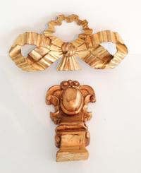 A Group of Three Gilt Painted Wall Mounts Height of tallest 11 1/2 inches.