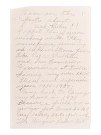 RUBY, Jack (1911-1967). Autograph manuscript signed (in the third person) written from his jail cell while incarcerated for the murder of Kennedy assassin Lee Harvey Oswald, [n.d., ca 1966].