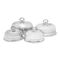 A Set of Four English Silver-Plate Cloches