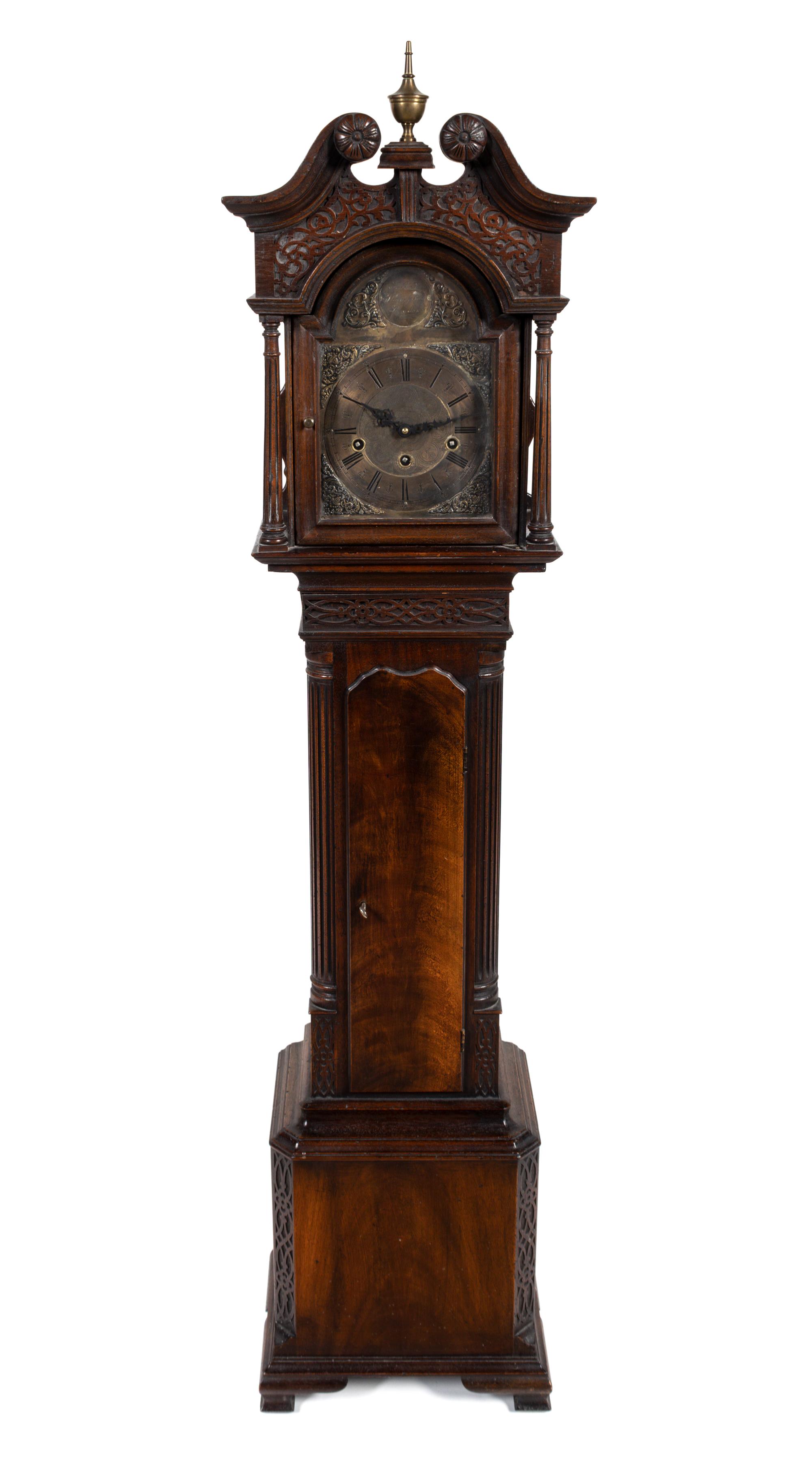 A George III Style Mahogany Dwarf Longcase Clock